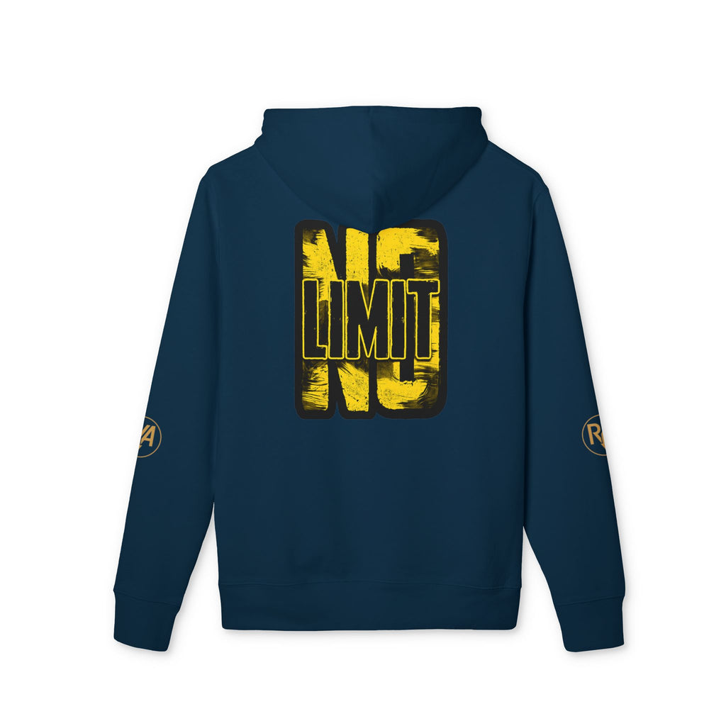 No Limit Hoodie – Bold Streetwear Pullover with Yellow Distressed Back Graphic