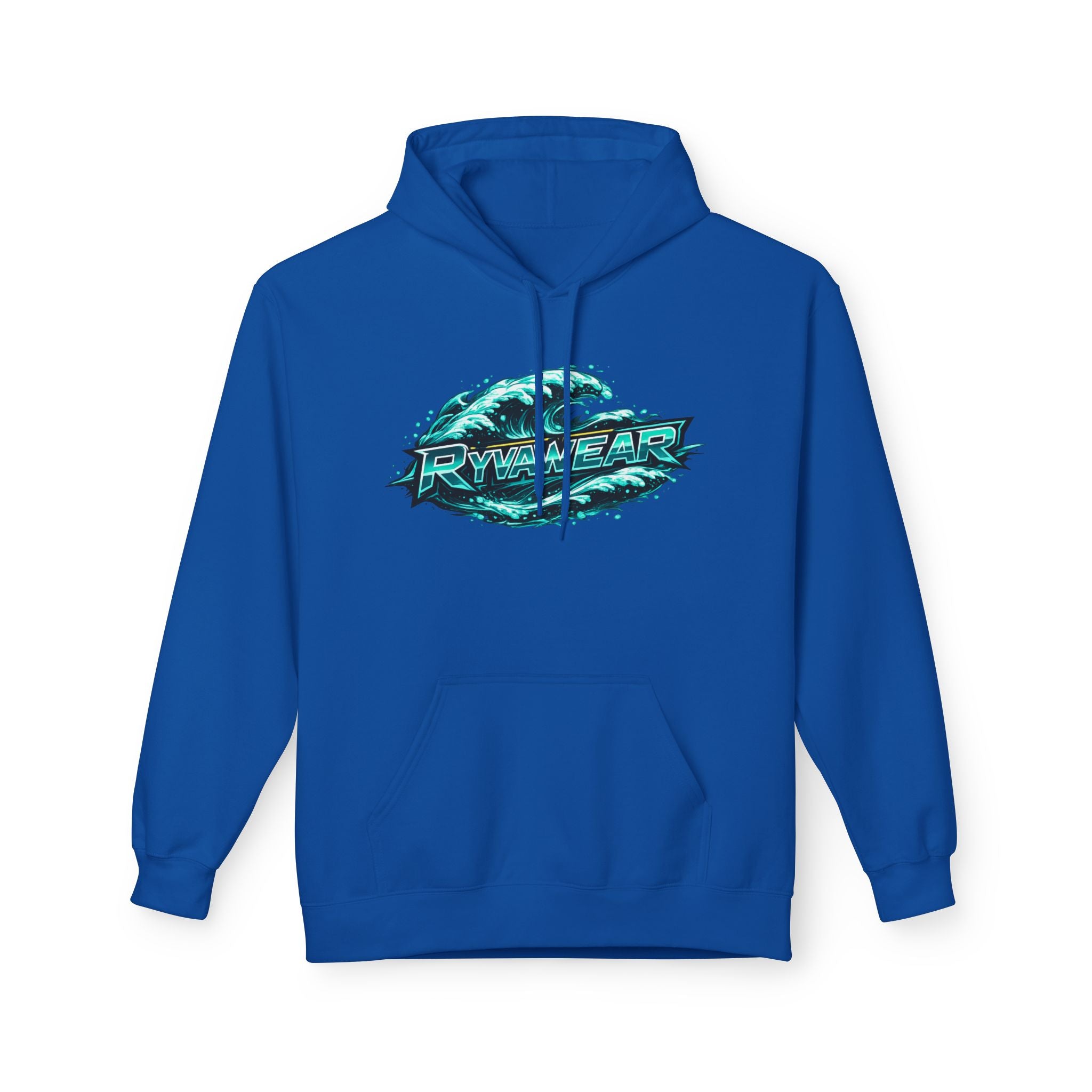 Hoodie — Retro Teal 'Rivestar' Surf Wave Logo Pullover