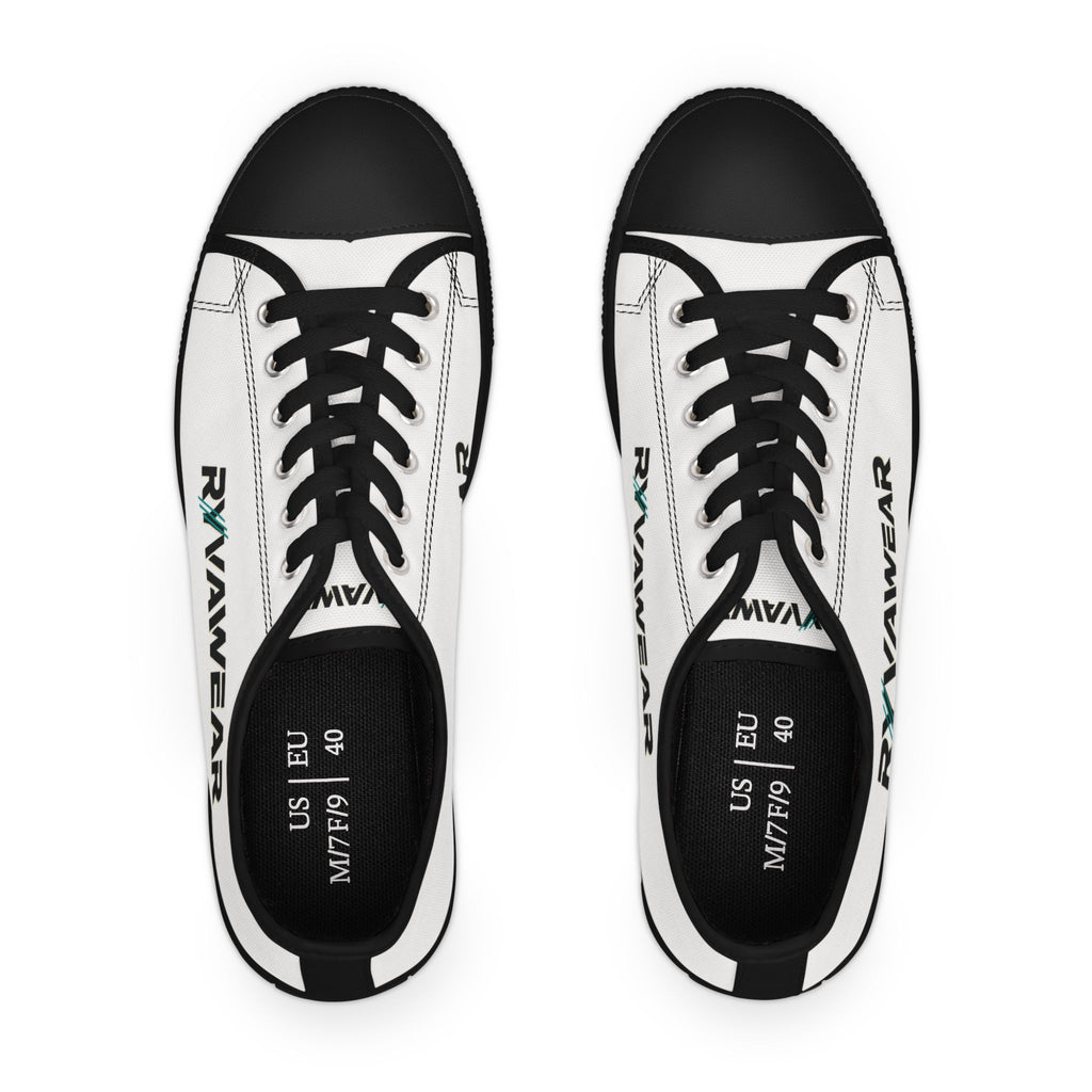 Low Top Sneakers — White 'RYV AWEAR' Side Logo Casual Shoes