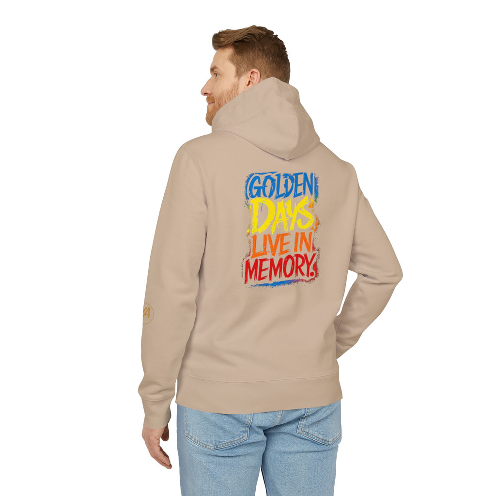 Hoodie — "Golden Days Live in Memory" Retro Graphic Pullover