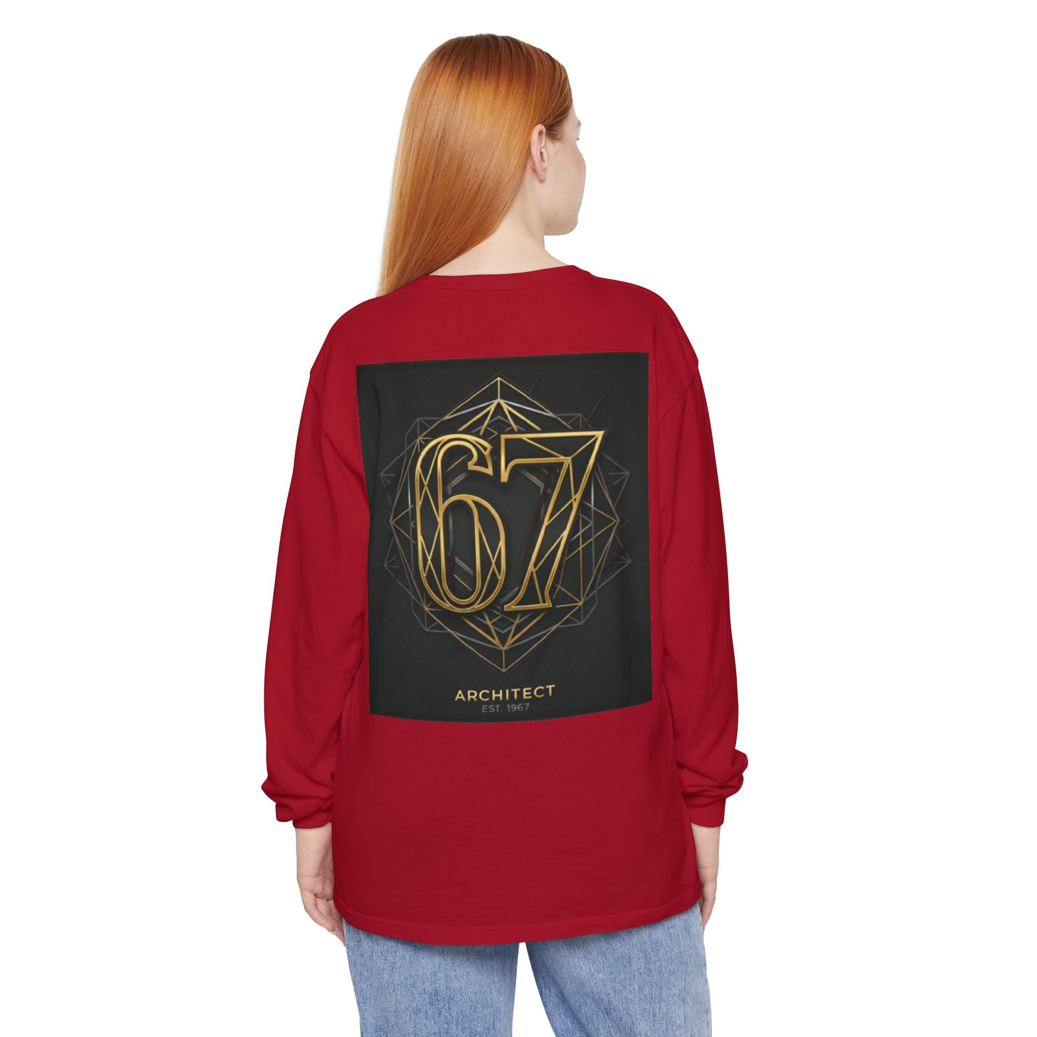 Architect '67' Long Sleeve T‑Shirt — Geometric Gold Back Print