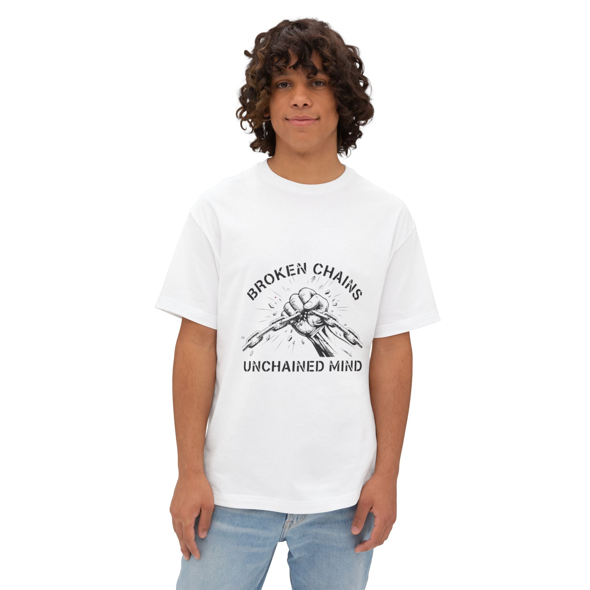 Broken Chains Graphic Tee — "Broken Chains, Unchained Mind" Inspirational T‑Shirt