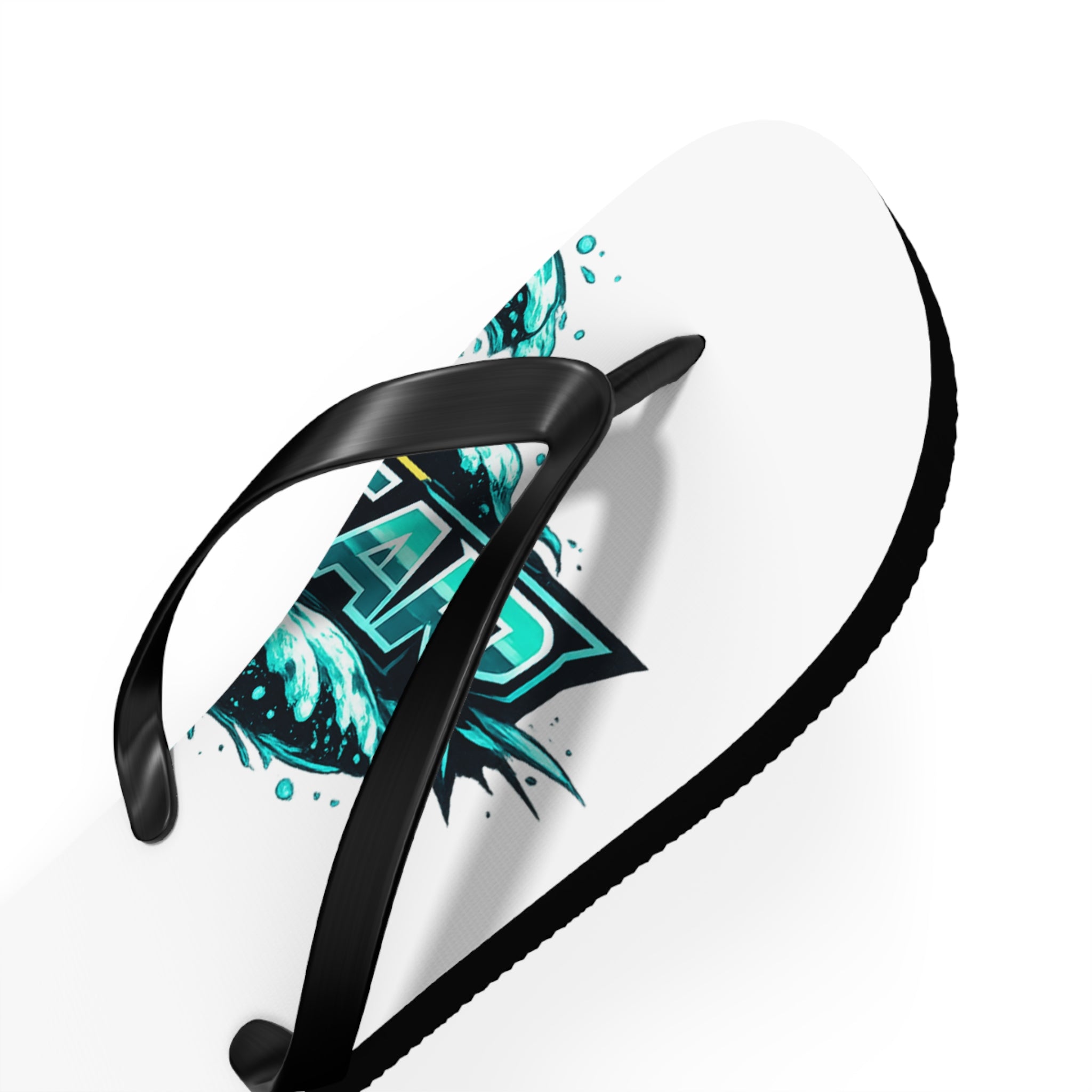 Rider Teal Splash Flip Flops — Graphic Beach Sandals