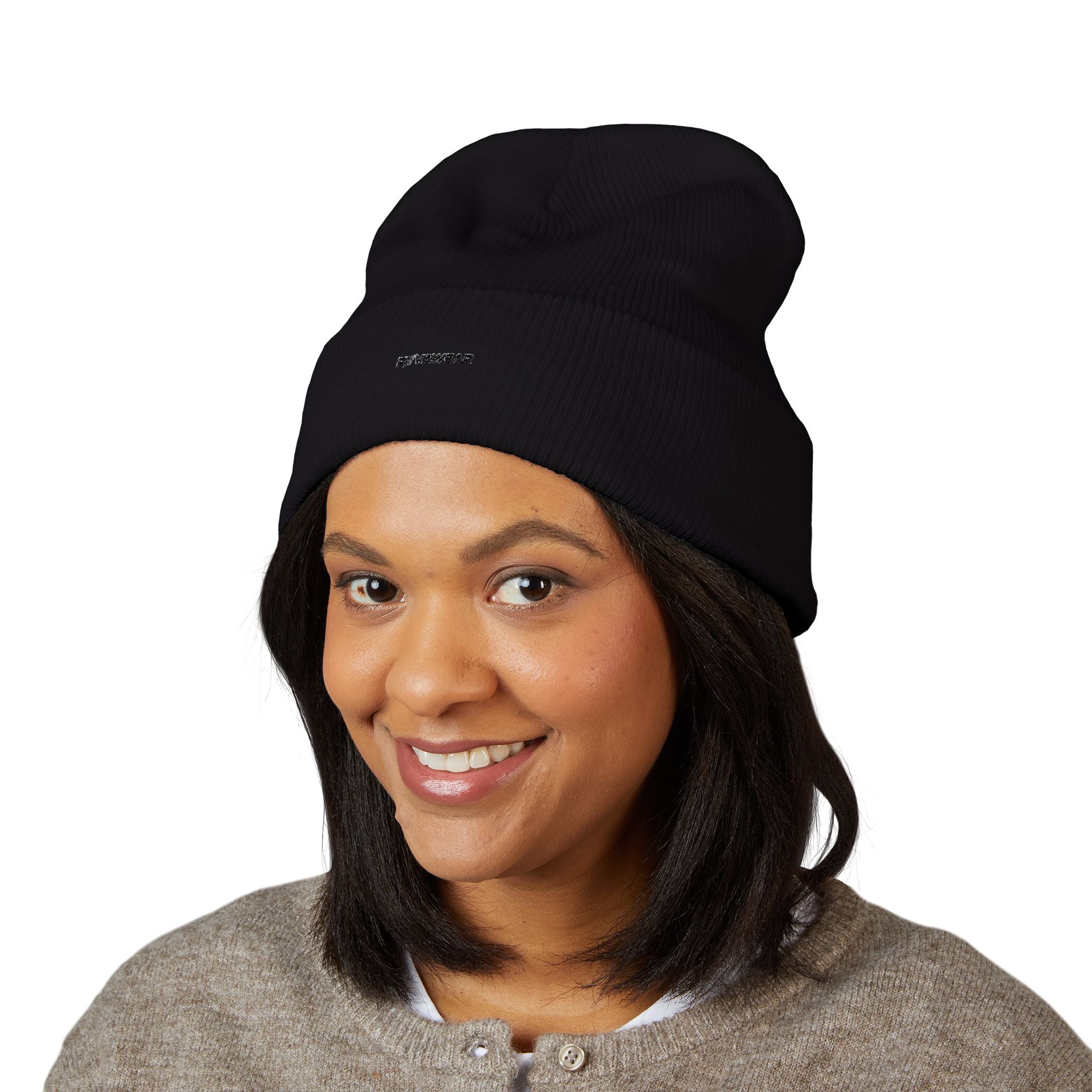 Embroidered Classic Cuffed Beanie — Minimal Logo Knit Hat