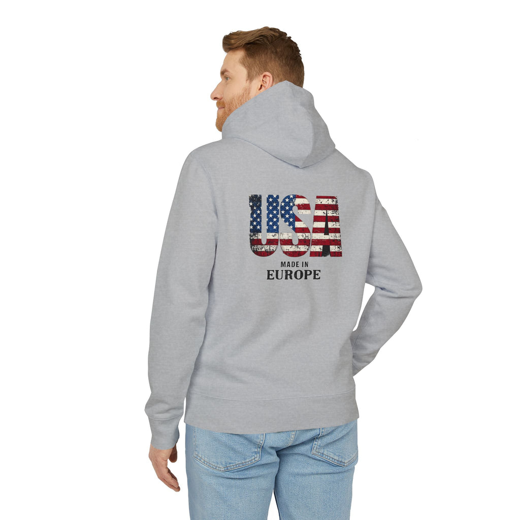 Made in Europe USA Flag Hoodie — Patriotic Graphic Pullover
