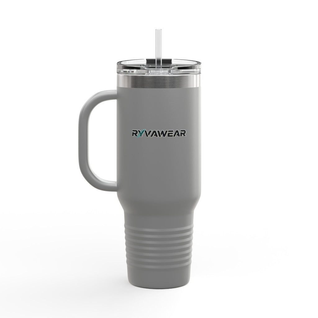 40oz Insulated Travel Mug – Large Vacuum Tumbler with Handle & Straw, Keeps Drinks Hot or Cold