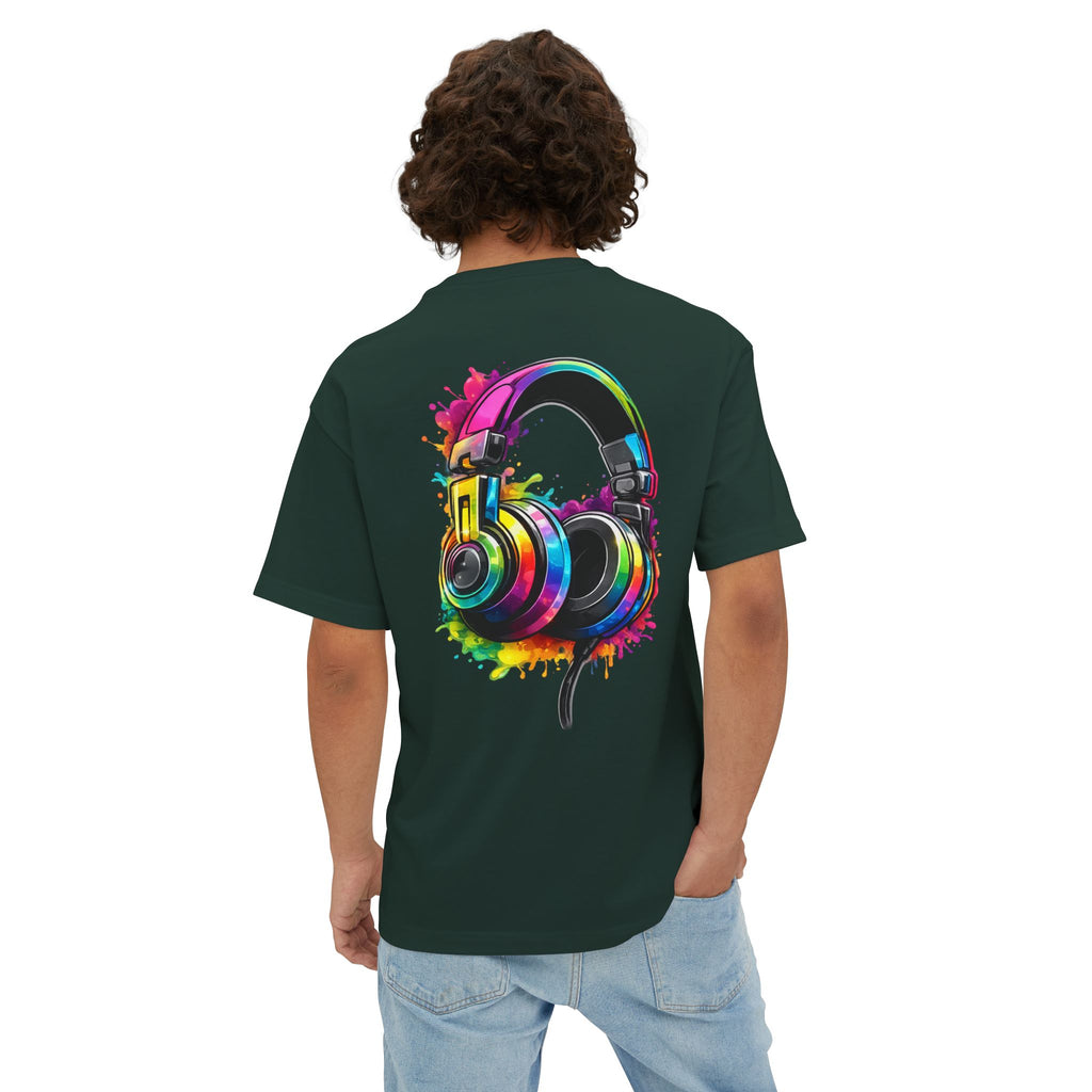 Headphones Graphic Tee - Colorful Splash DJ Music T-Shirt