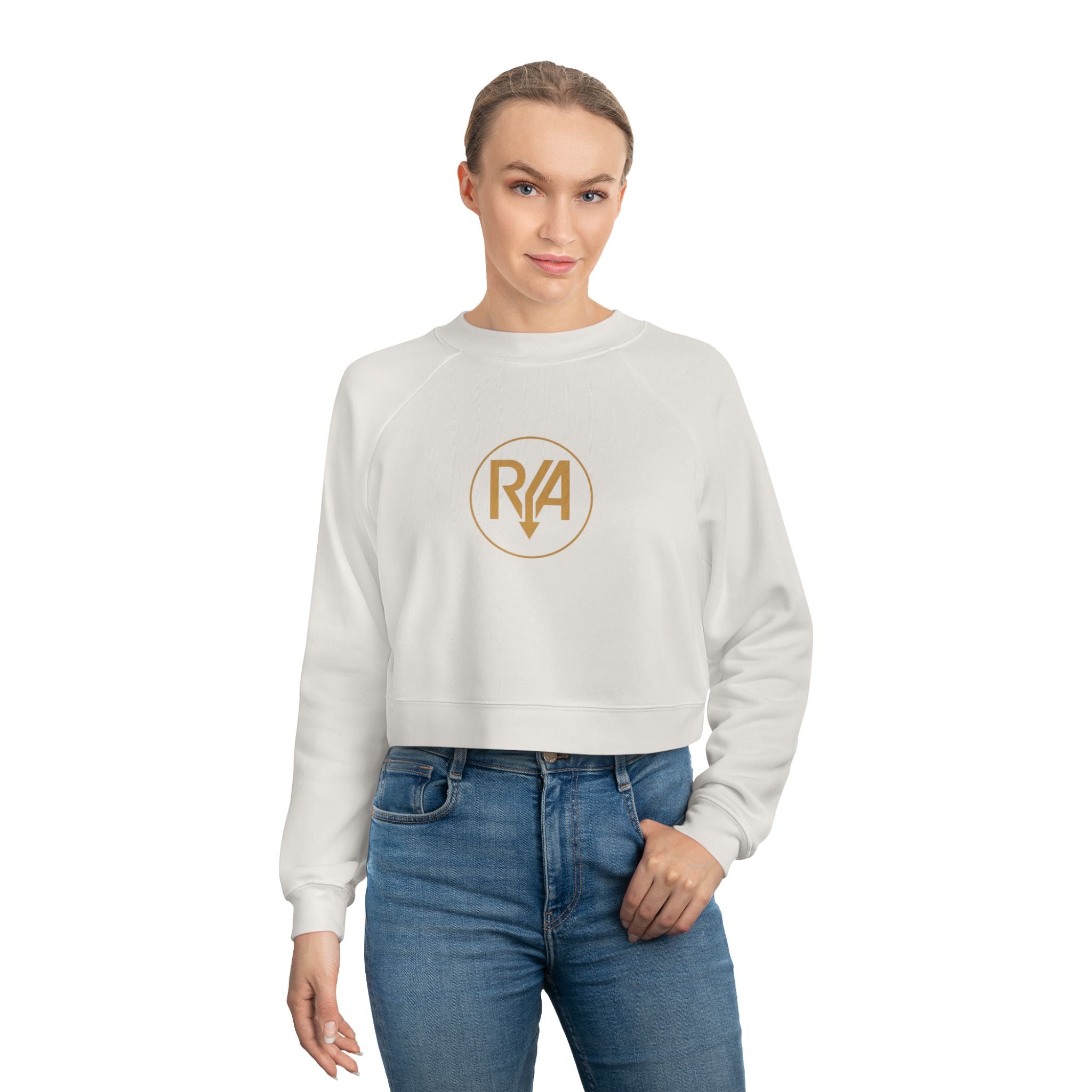 Cropped Pullover — Gold R/A Circle Logo Women's Fleece