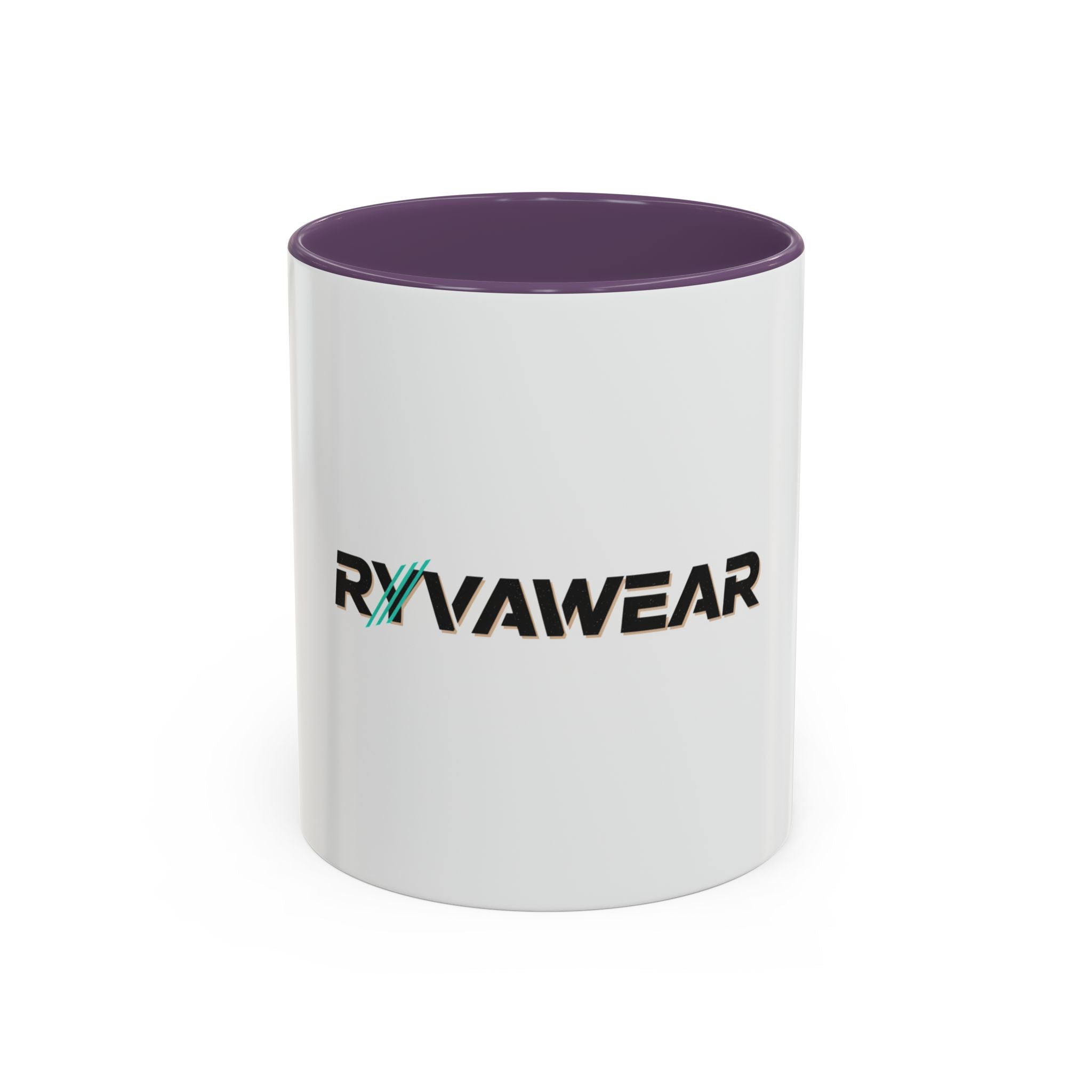 RyvaWear Logo Accent Coffee Mug — Black-Trim Ceramic Coffee Cup (11/15oz)