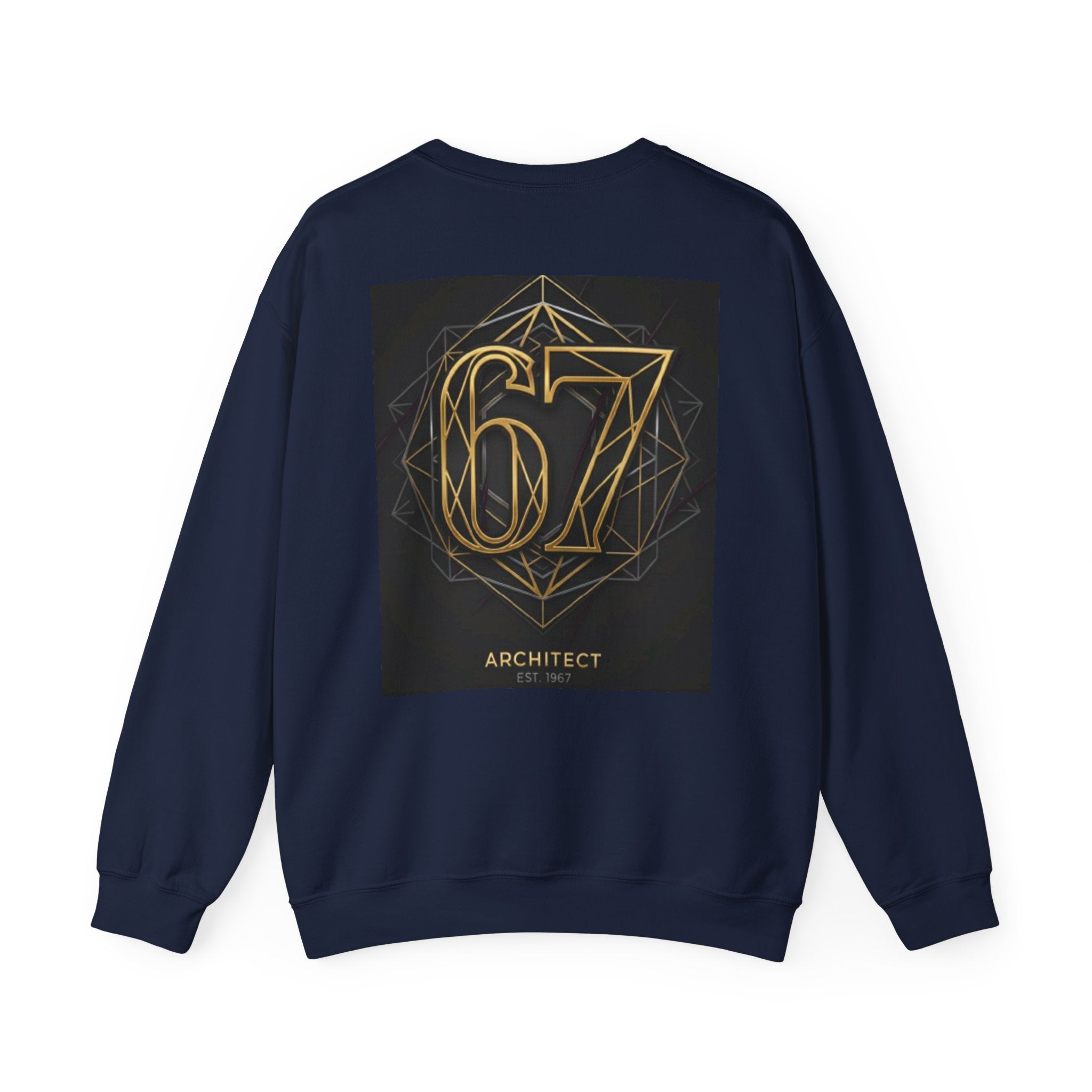 Architect '67' Crewneck Sweatshirt — Gold Geometric Back Design