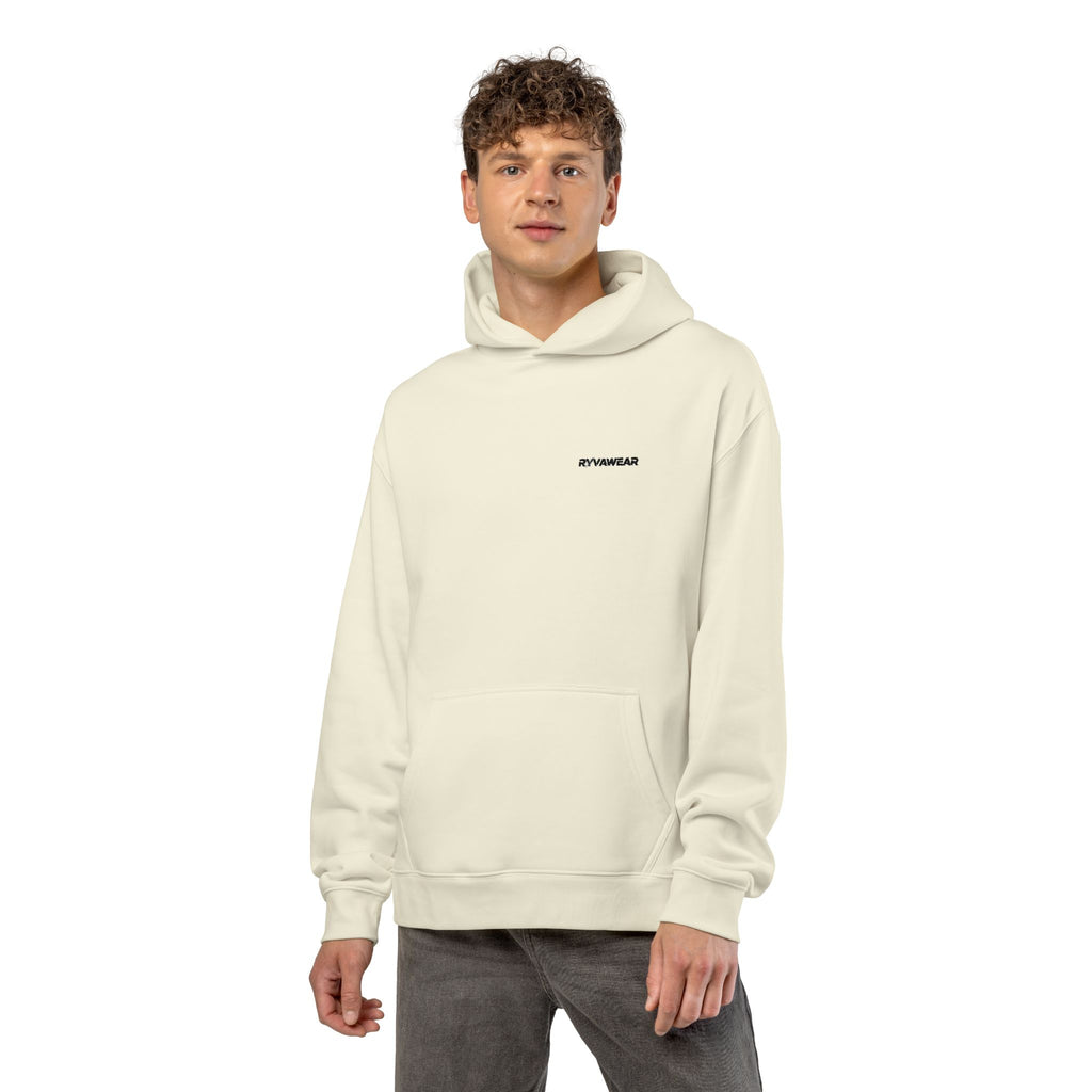 Relaxed Hoodie — Minimal White Pocket Patch Hoodie