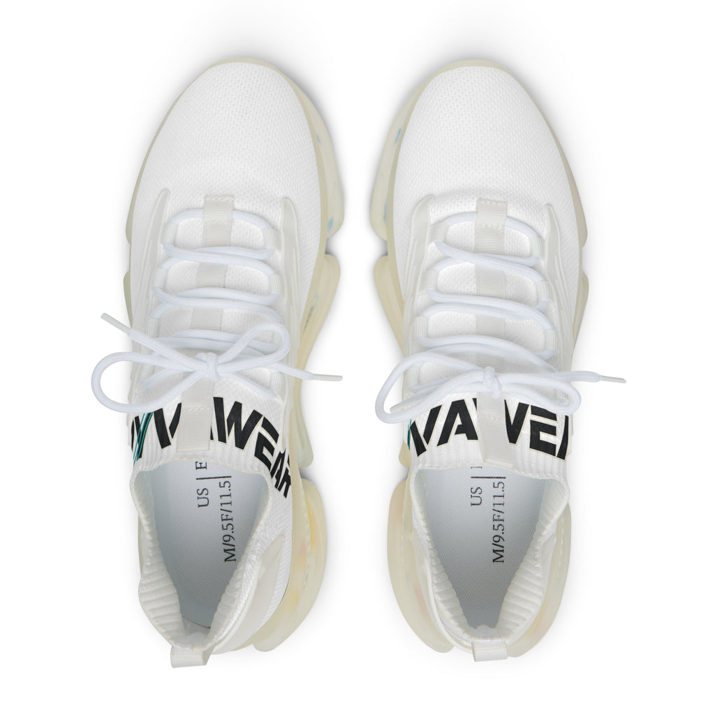 Men's White Mesh Sneakers — Lightweight Athletic Shoes with ‘WAVER’ Accent