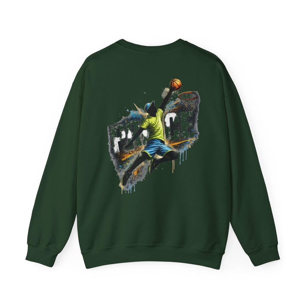 Basketball Dunk Crewneck Sweatshirt — "PROCE" Graphic Back