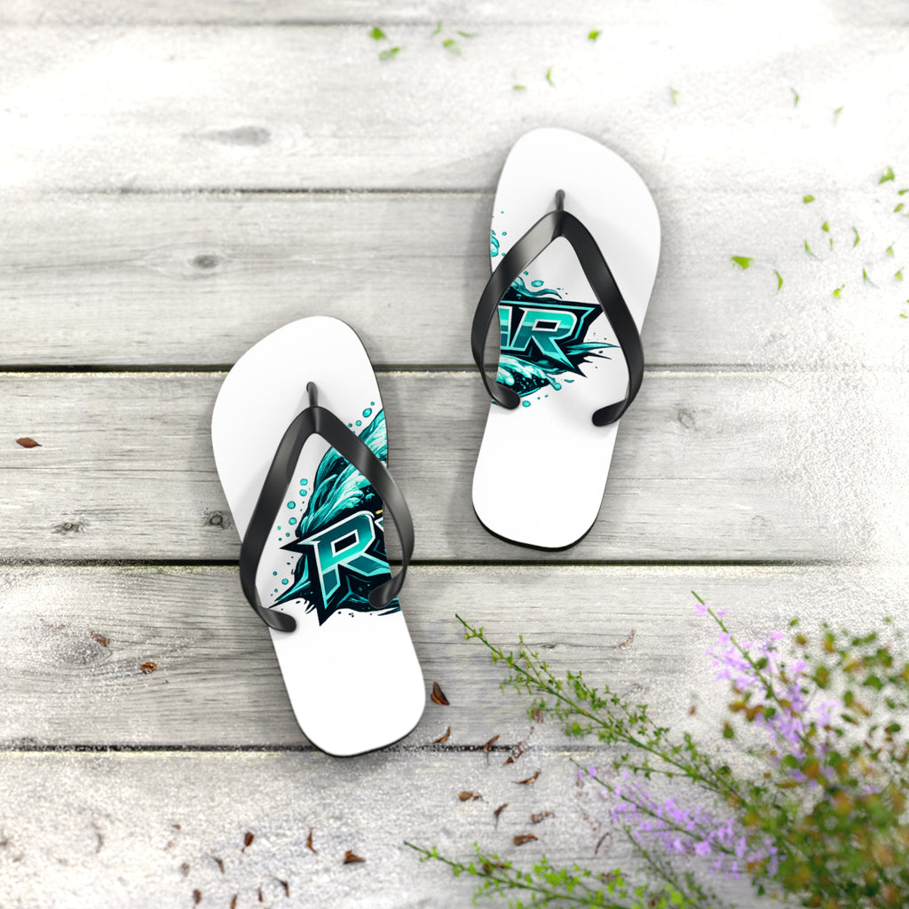 Rider Teal Splash Flip Flops — Graphic Beach Sandals