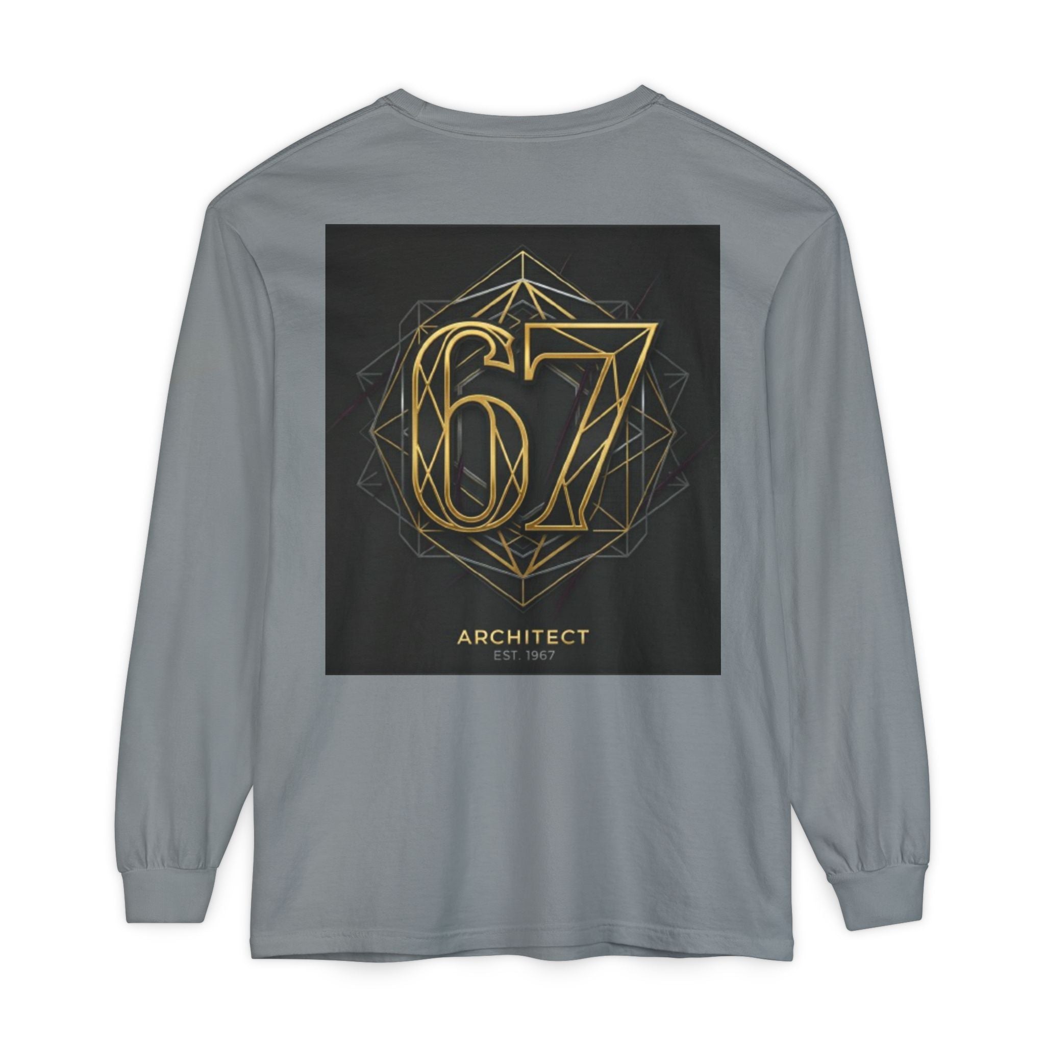 Architect '67' Long Sleeve T‑Shirt — Geometric Gold Back Print