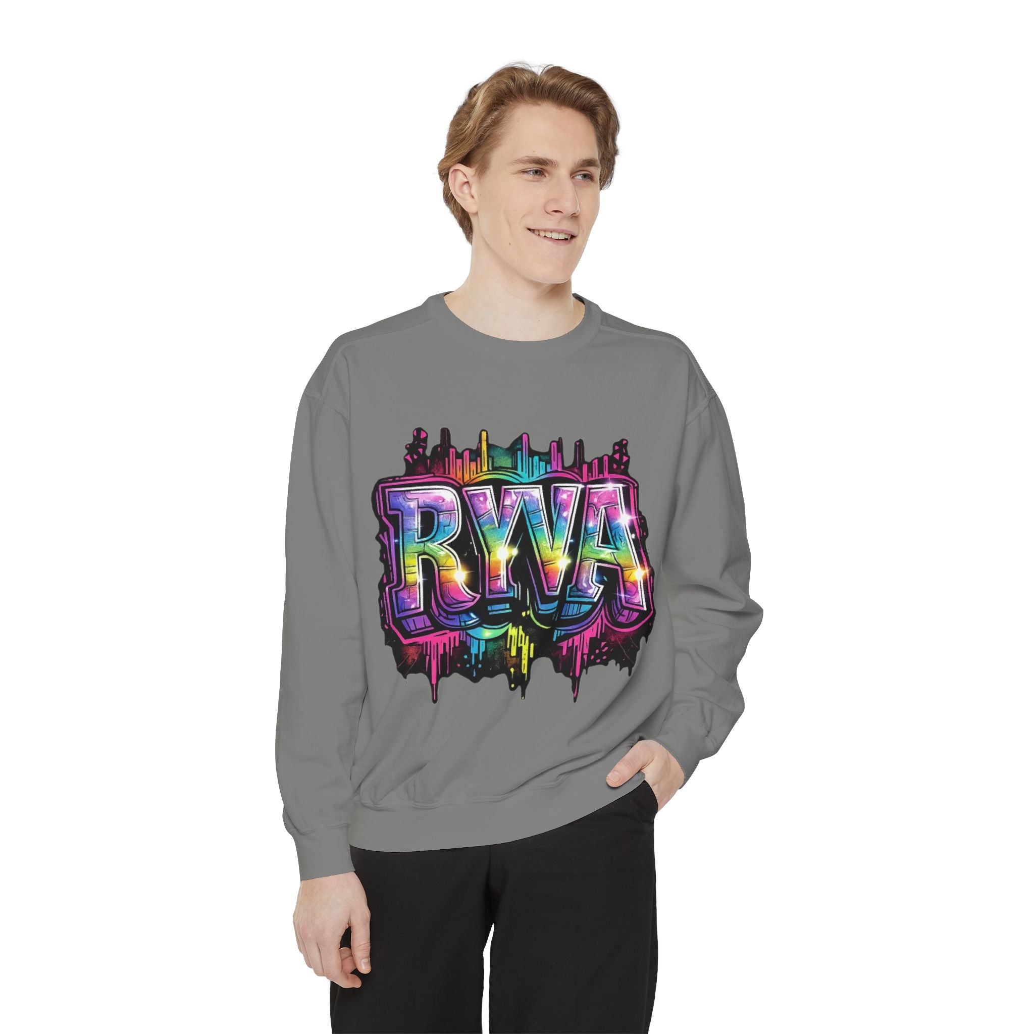 RVA Rainbow Graffiti Sweatshirt — Vibrant Richmond City Pullover