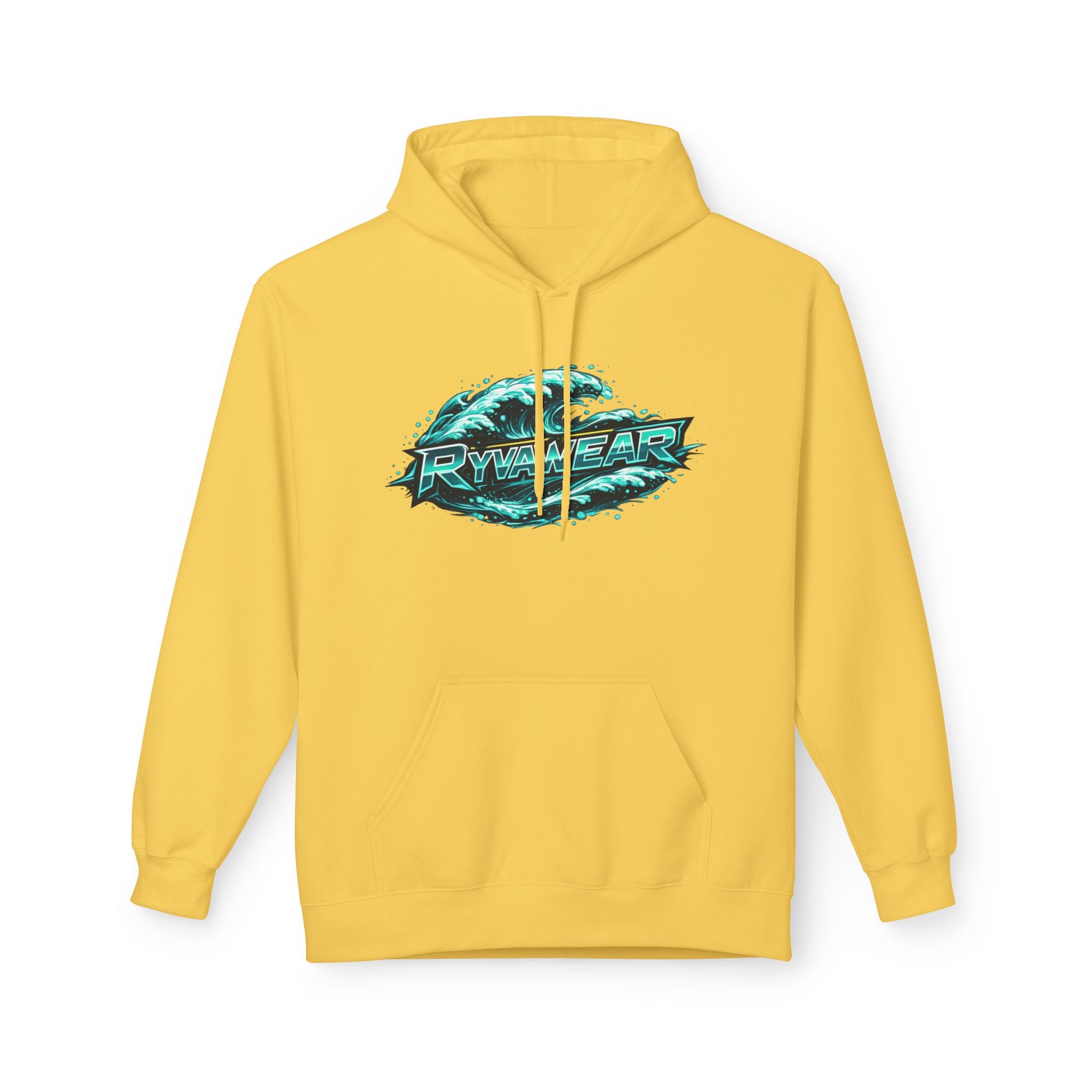 Hoodie — Retro Teal 'Rivestar' Surf Wave Logo Pullover