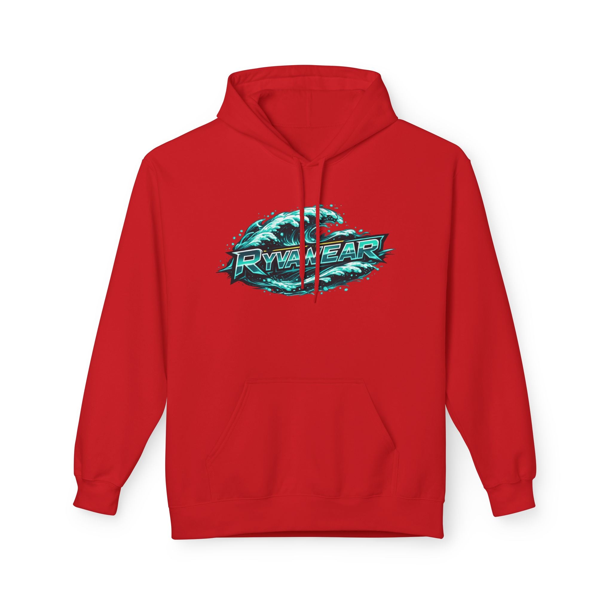 Hoodie — Retro Teal 'Rivestar' Surf Wave Logo Pullover