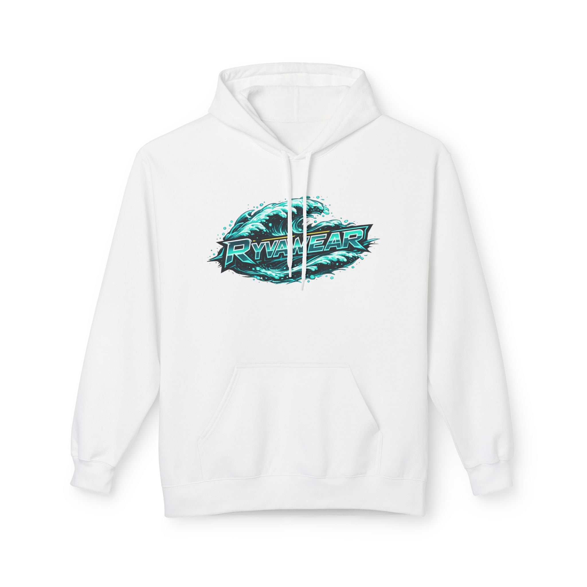Hoodie — Retro Teal 'Rivestar' Surf Wave Logo Pullover