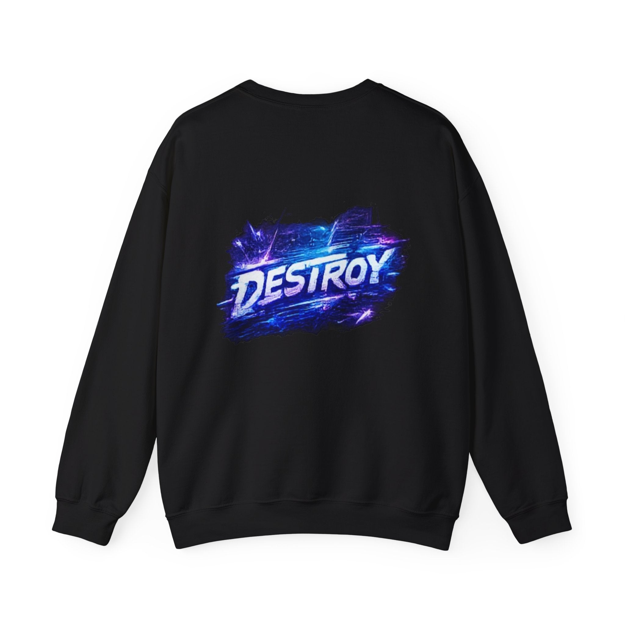Destroy Graphic Crewneck Sweatshirt — Cosmic Brushstroke Logo