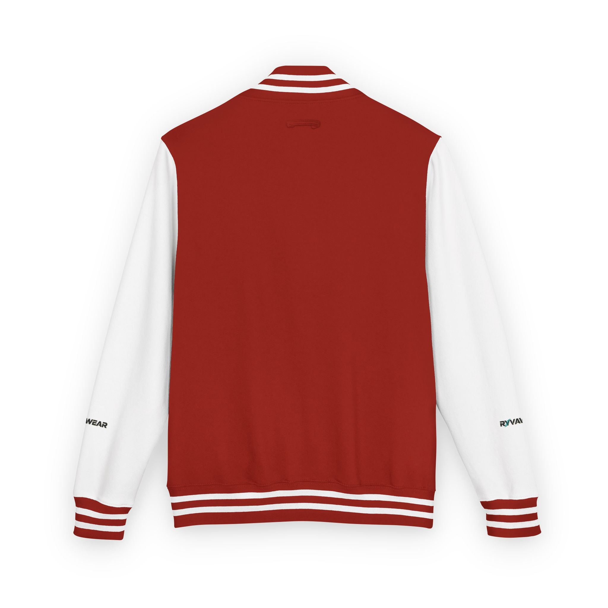 Letterman Jacket — Red & White Varsity Jacket with Small Chest Logo
