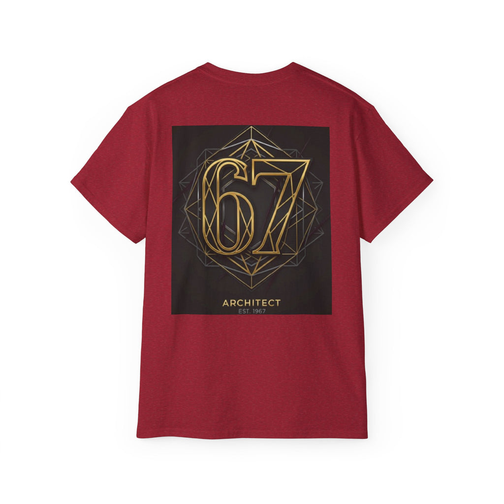 Architect 67 Graphic Tee — Gold Geometric Back Print