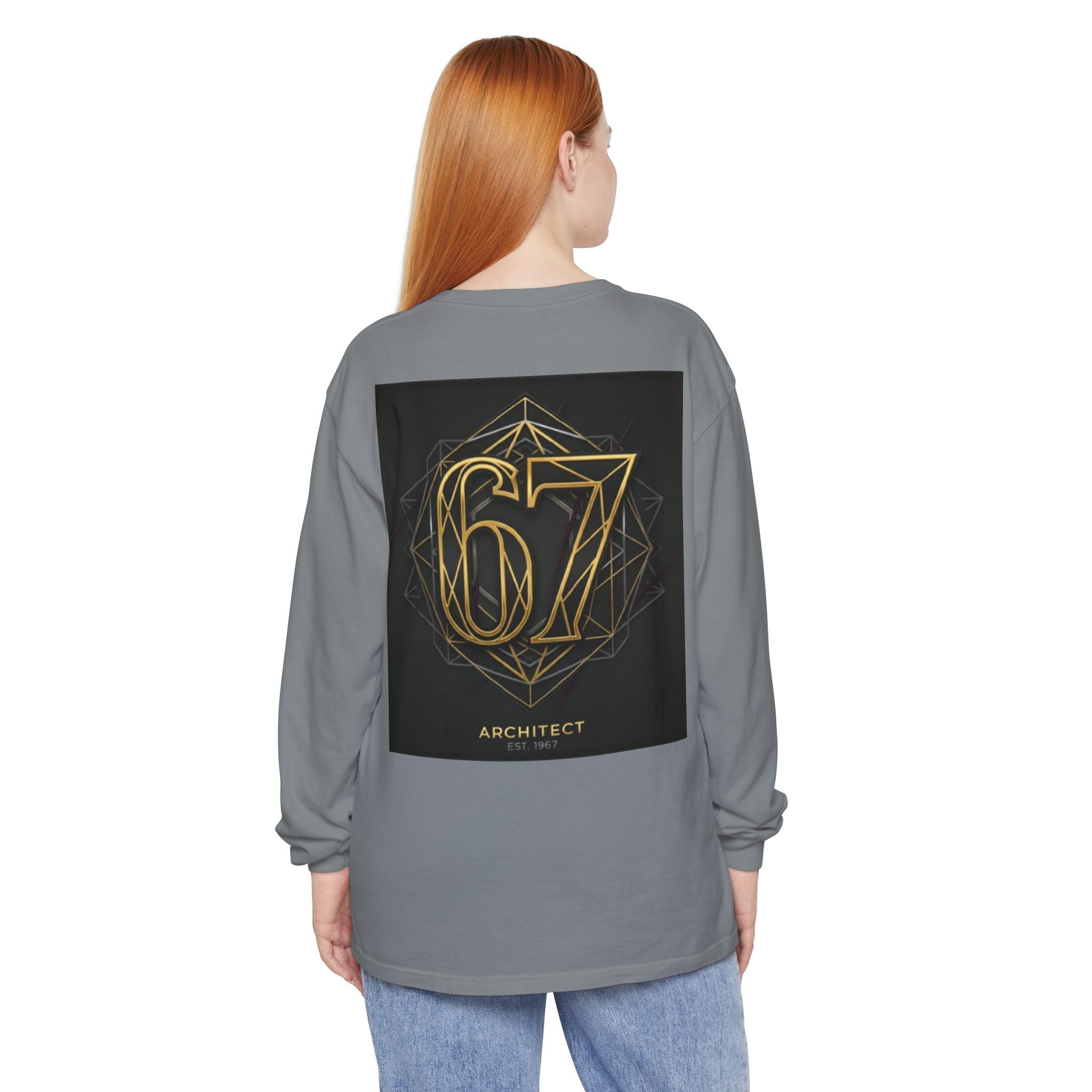 Architect '67' Long Sleeve T‑Shirt — Geometric Gold Back Print