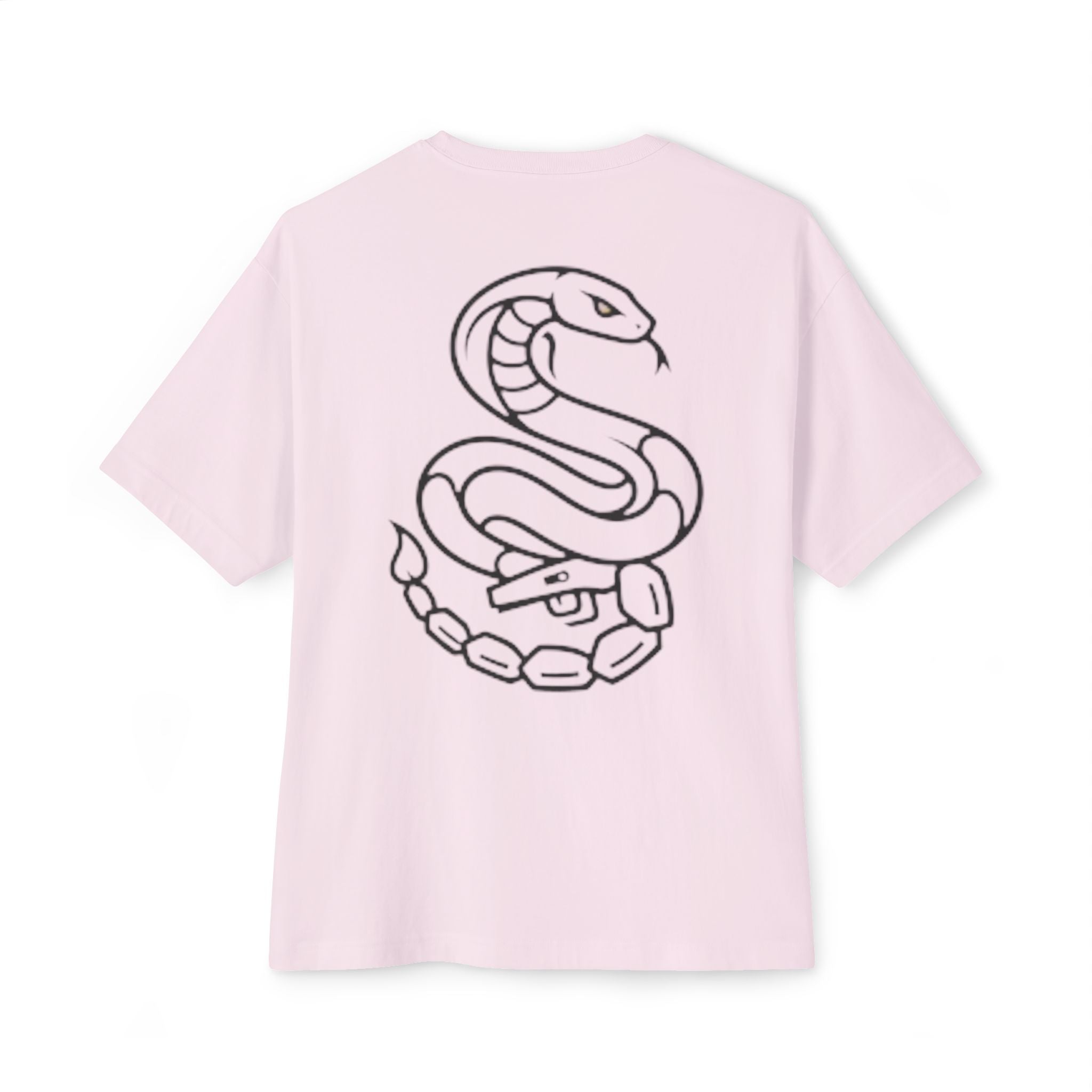 Snake Outline Boxy Tee — Minimal Back Graphic Oversized T-Shirt