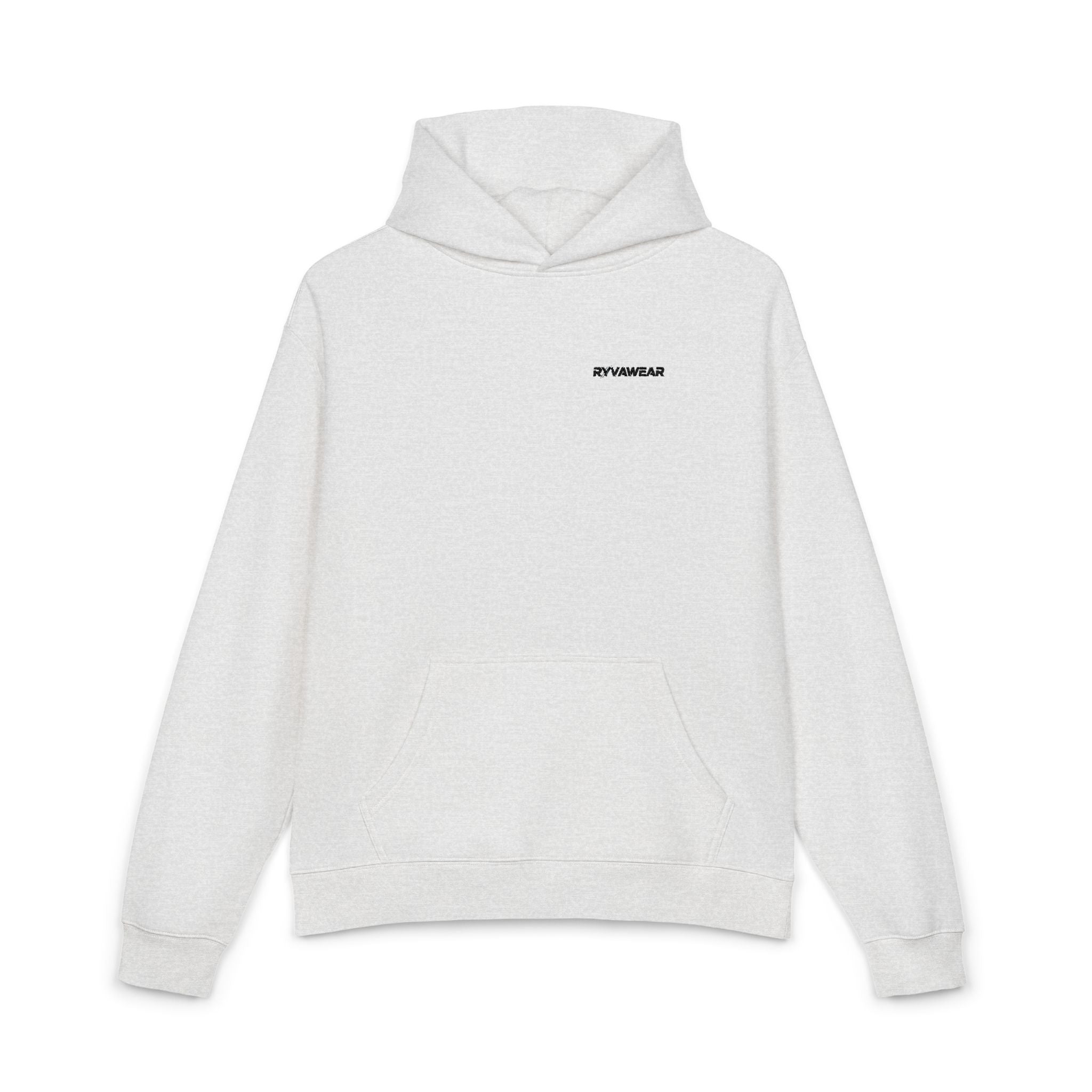 Relaxed Hoodie — Minimal White Pocket Patch Hoodie
