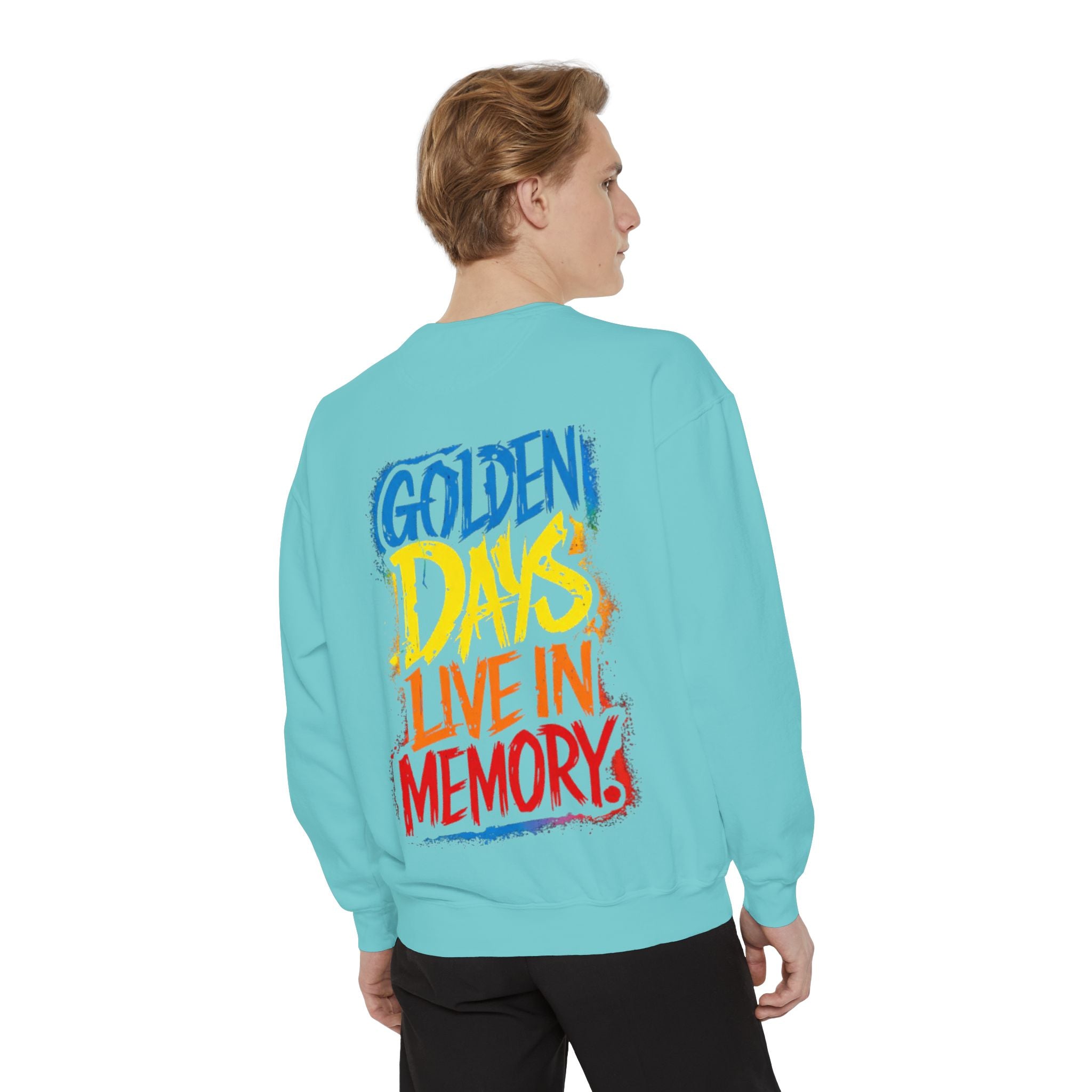 Golden Days Live In Memory Sweatshirt - Retro Brushstroke Graphic Crewneck