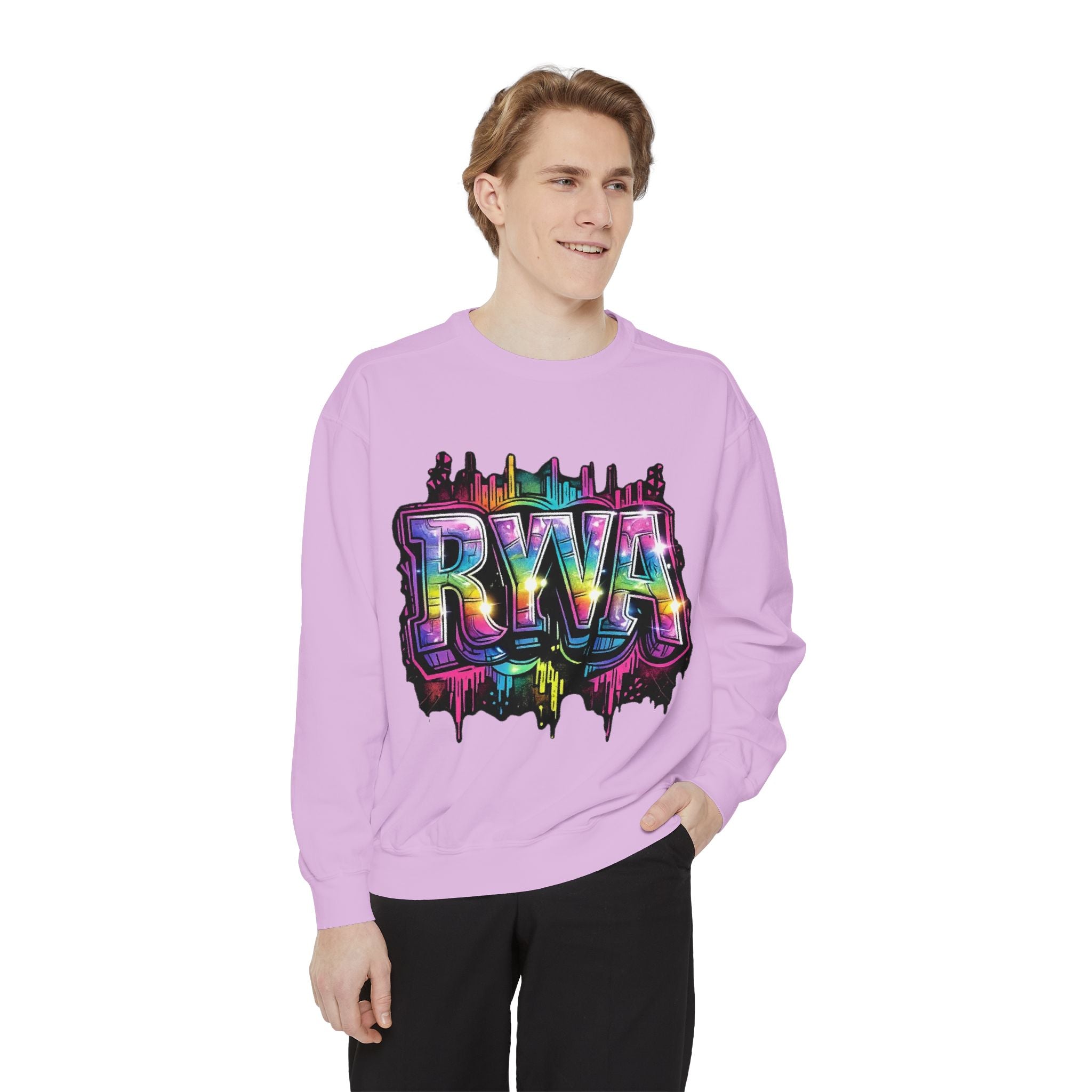 RVA Rainbow Graffiti Sweatshirt — Vibrant Richmond City Pullover