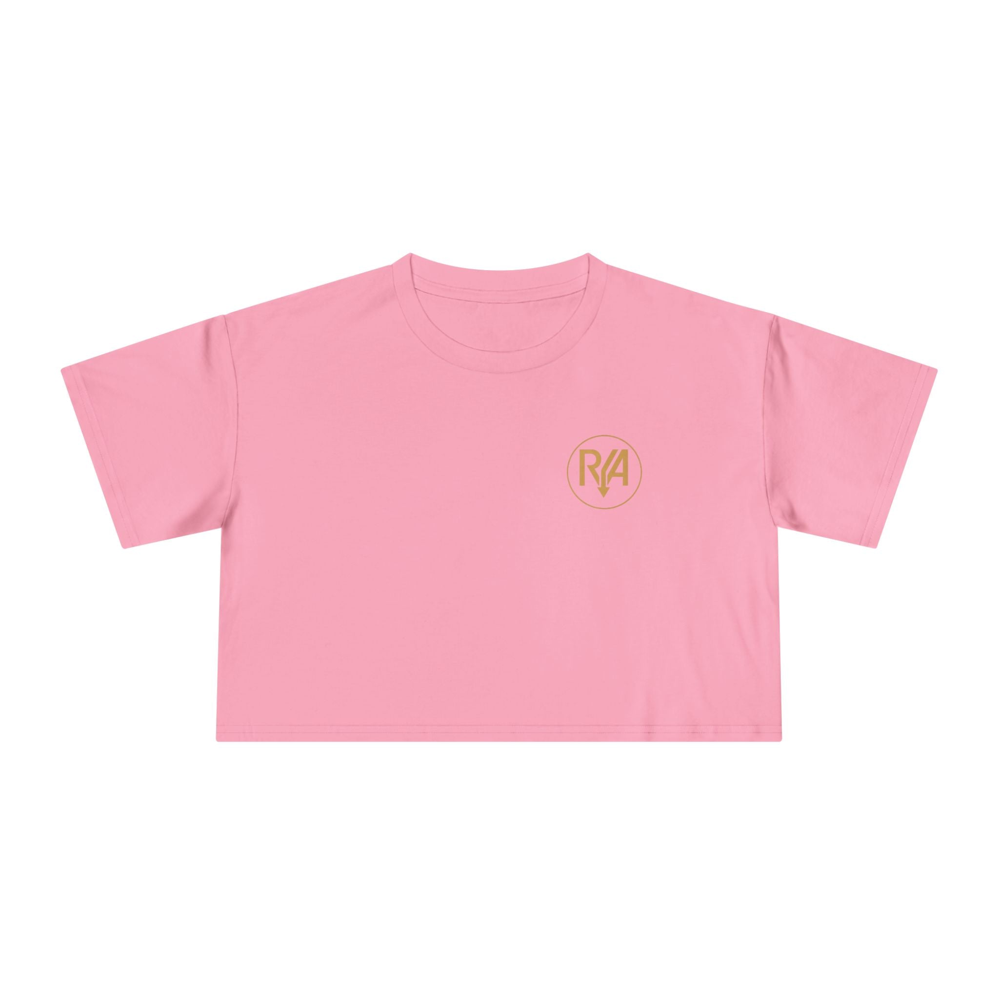 Crop Tee — Minimal Gold R/A Logo Women's Cropped T-Shirt