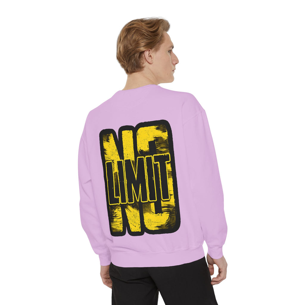 No Limit Sweatshirt — Bold Yellow Graphic Crewneck