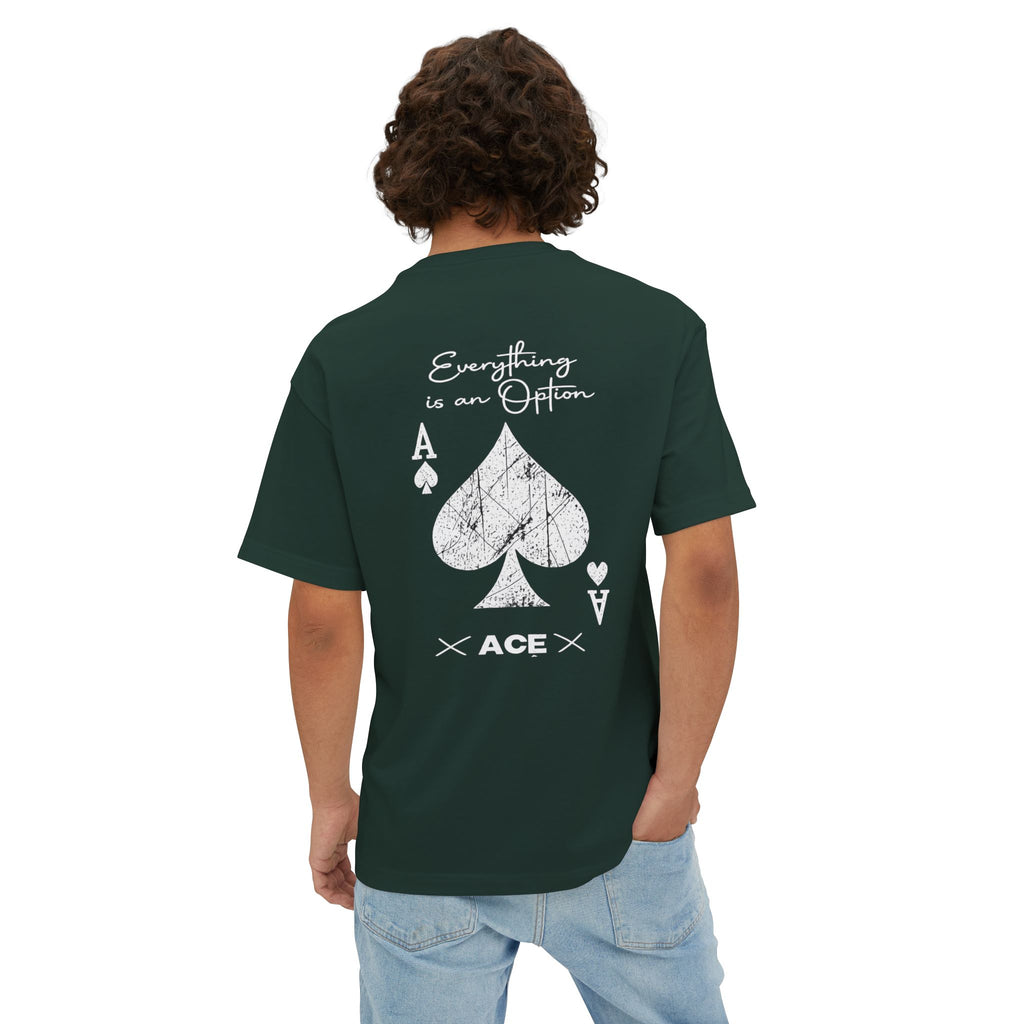 Ace Spade Graphic Tee — "Everything is an Option" Oversized Boxy T‑Shirt