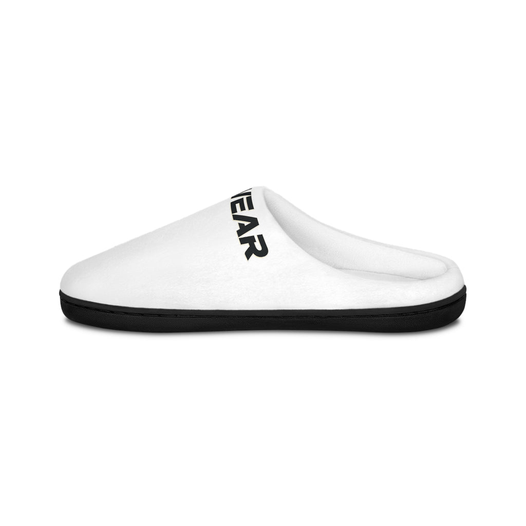 Women's Indoor Slippers — Cozy White Slide Slippers with 'RYANWEAR' Logo
