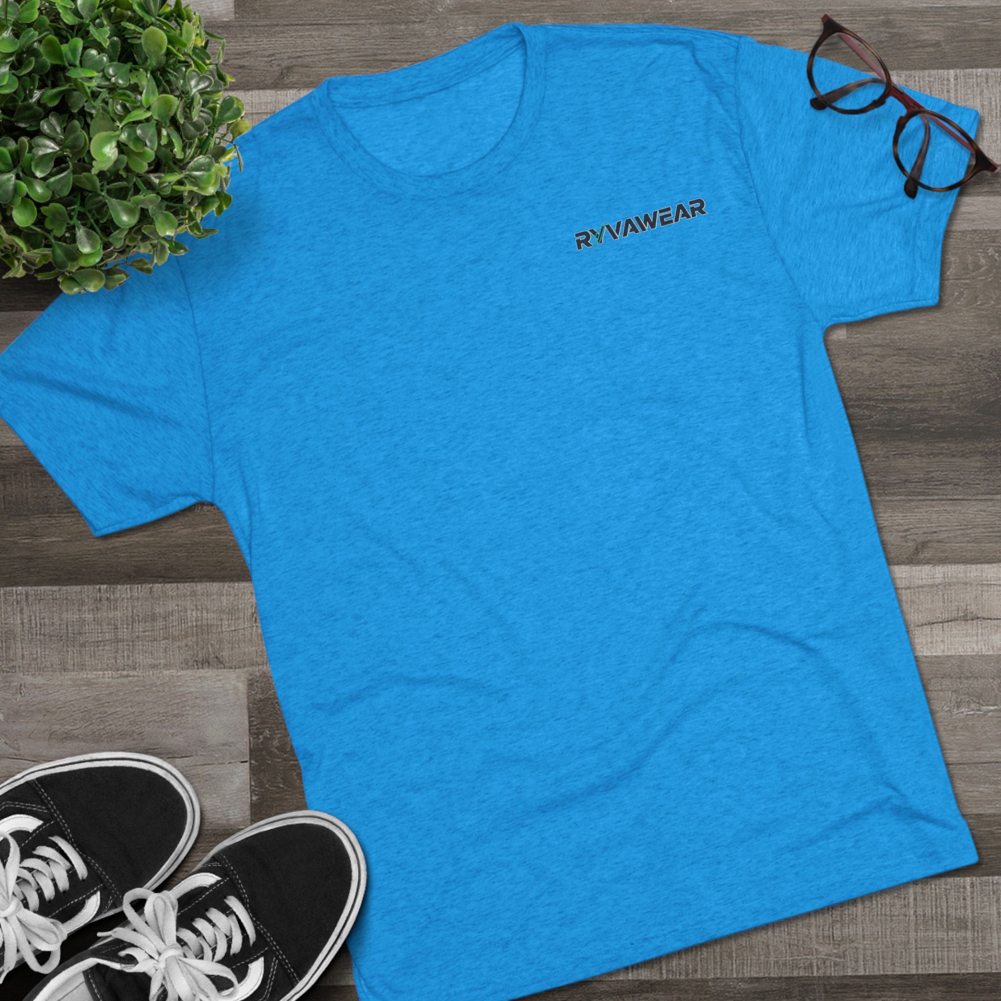 RYVNAWEAR Minimal Logo Tee — Lightweight Tri-Blend Crew Shirt