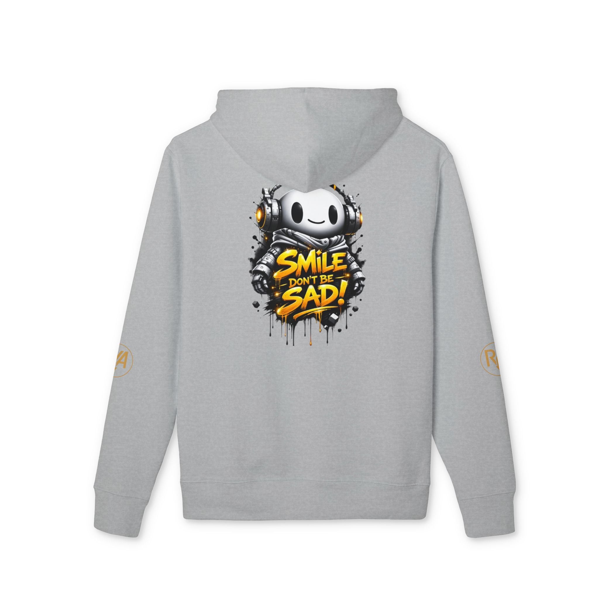 Smile Don't Be Sad Hoodie – Graphic Streetwear Pullover with Headphone Mascot