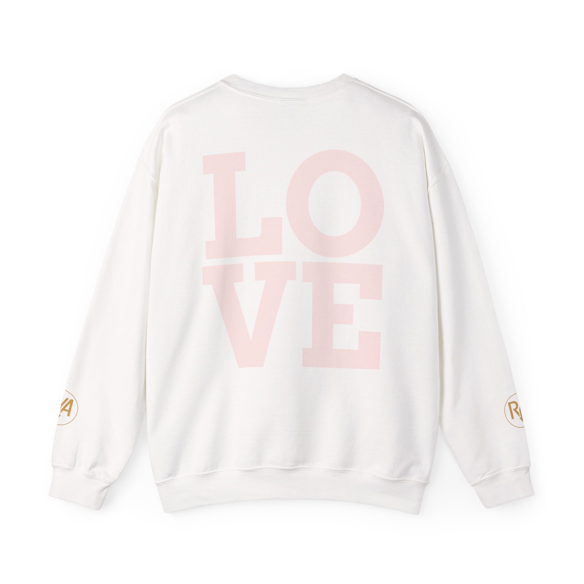 Crewneck Sweatshirt - Pink 'LOVE' Back Print with Minimal Logo
