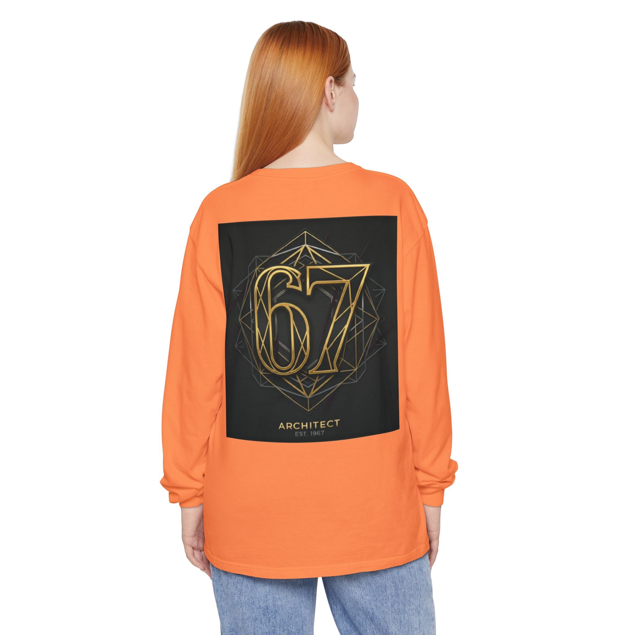 Architect '67' Long Sleeve T‑Shirt — Geometric Gold Back Print