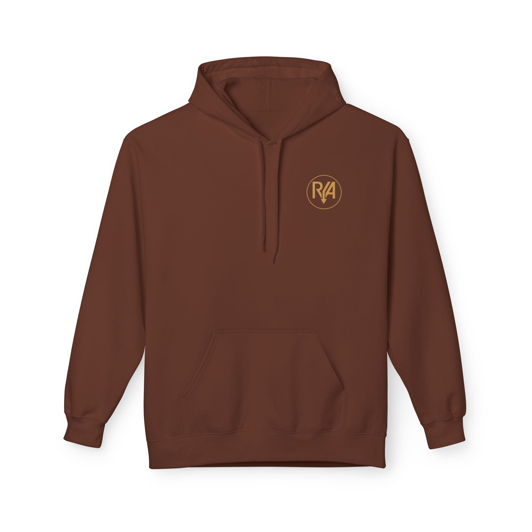 Minimal Monogram Hoodie — Gold R/A Chest Logo