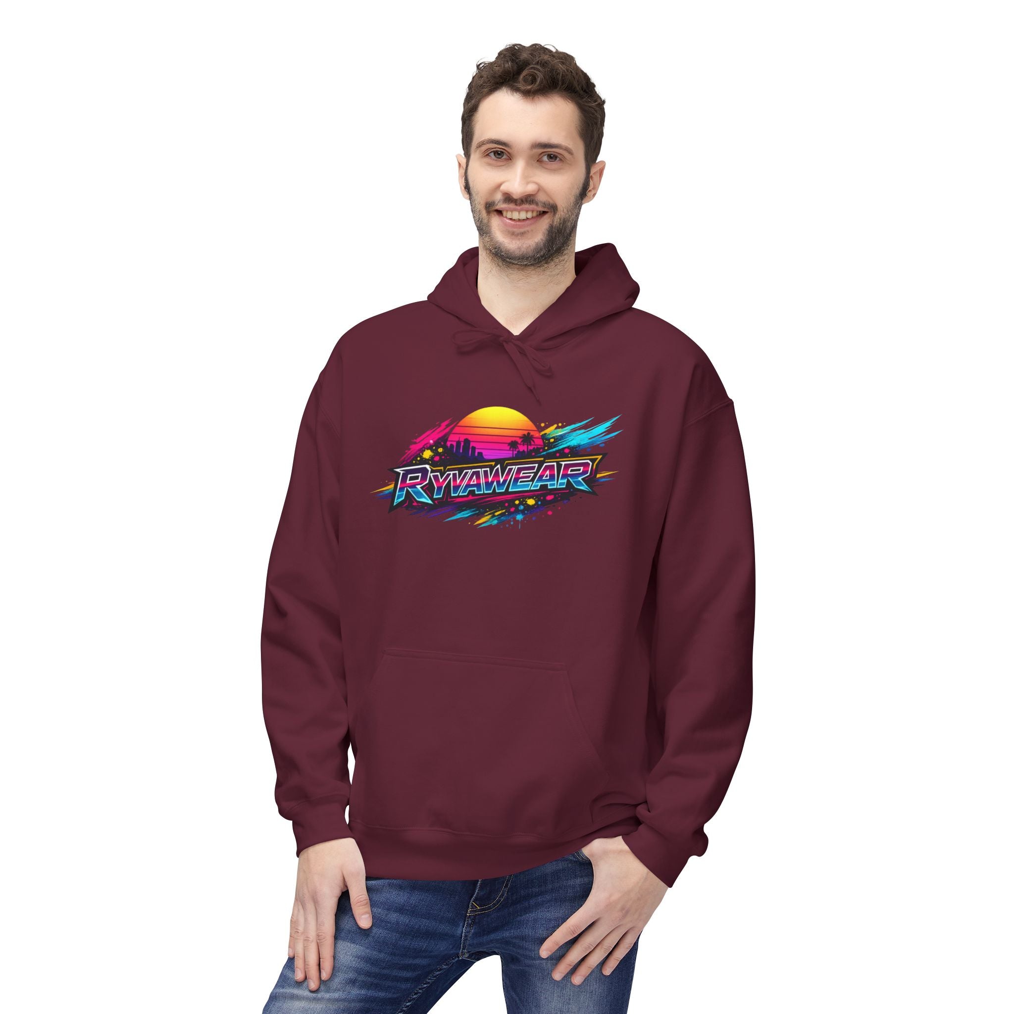 Retro Sunset 'Power Core' Hoodie — 80s Vaporwave Graphic Sweatshirt