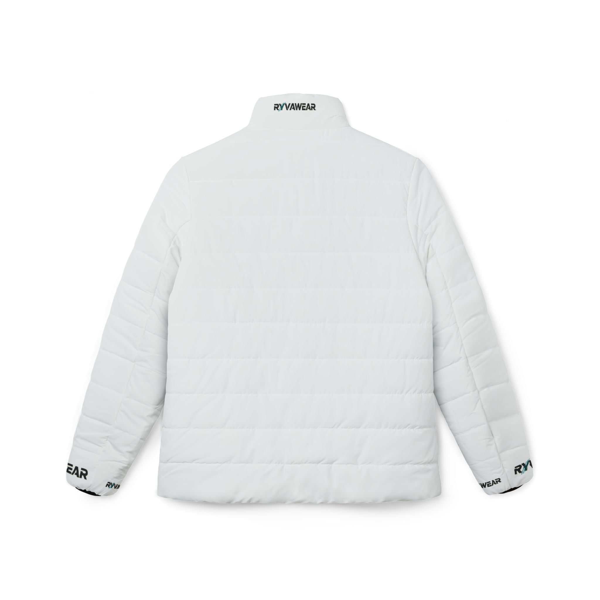 Women’s White Puffer Jacket — Minimal Logo Quilted Winter Coat