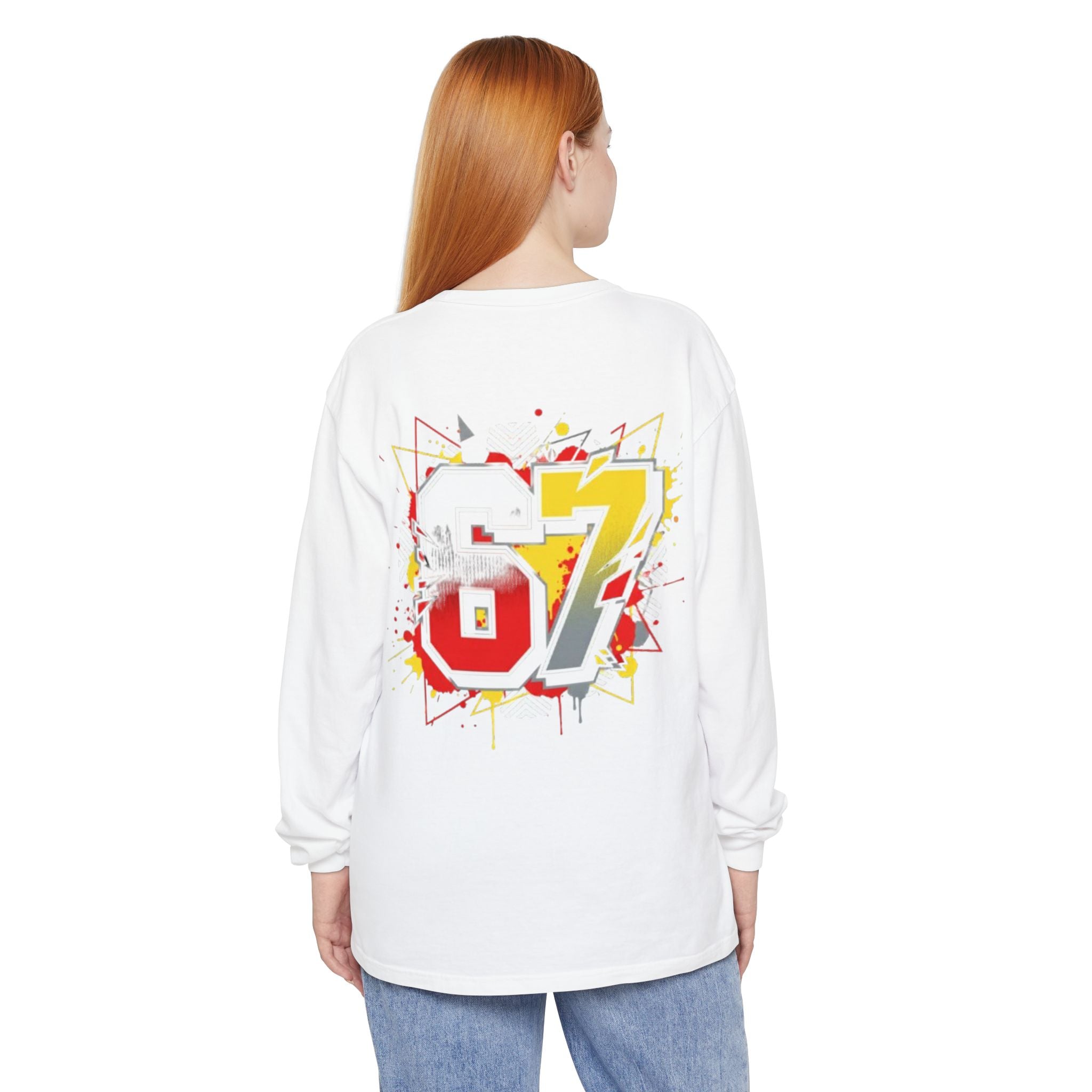 67 Graphic Long Sleeve Tee — Retro Racing Number Back Print
