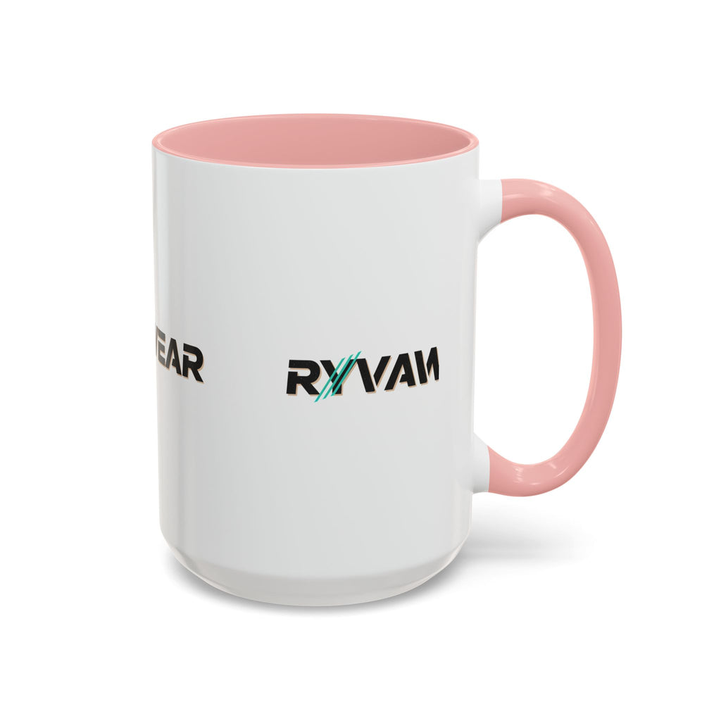 RyvaWear Logo Accent Coffee Mug — Black-Trim Ceramic Coffee Cup (11/15oz)