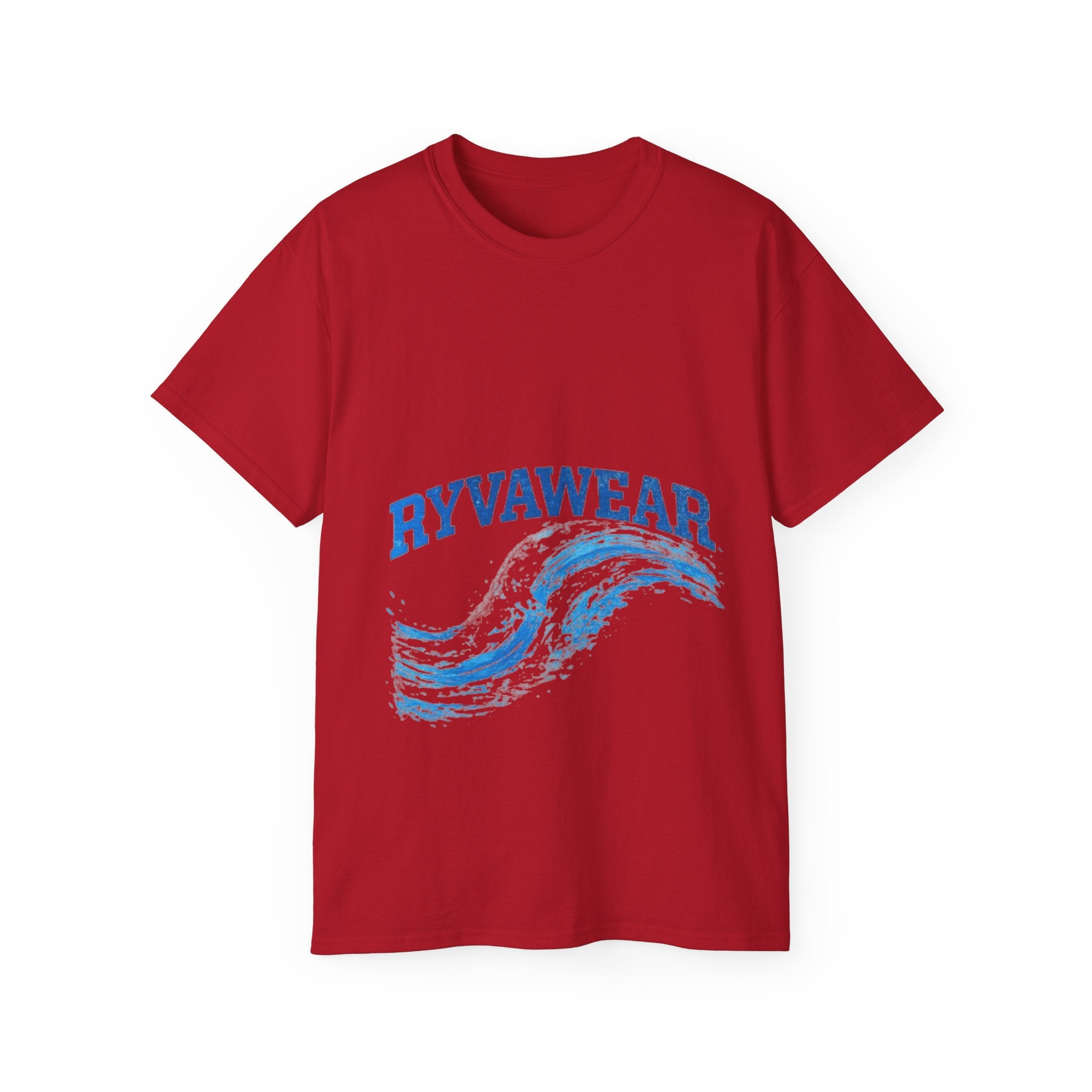 RYVAWEAR Wave Graphic Tee — Blue Surf Brushstroke T-Shirt