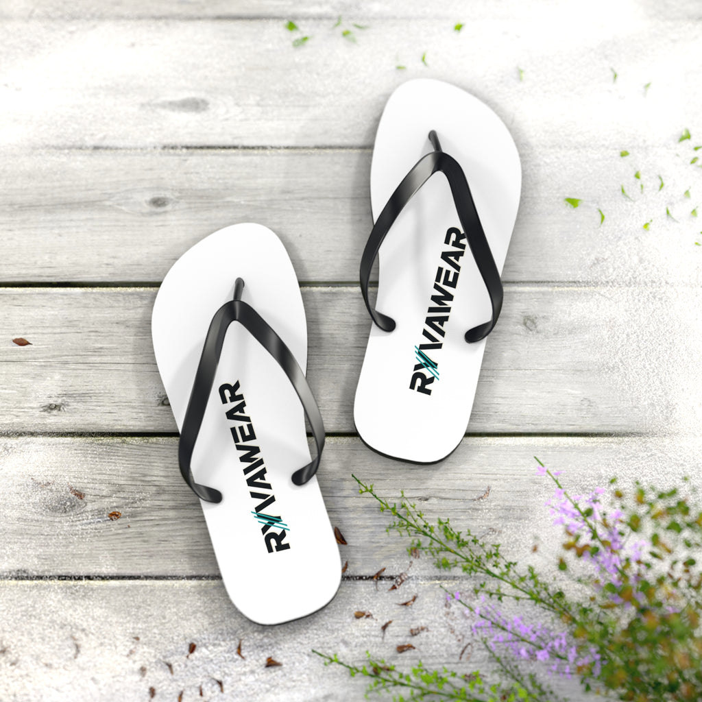 RYVIAWEAR Logo Flip Flops — Casual Beach Sandals with Branded Print