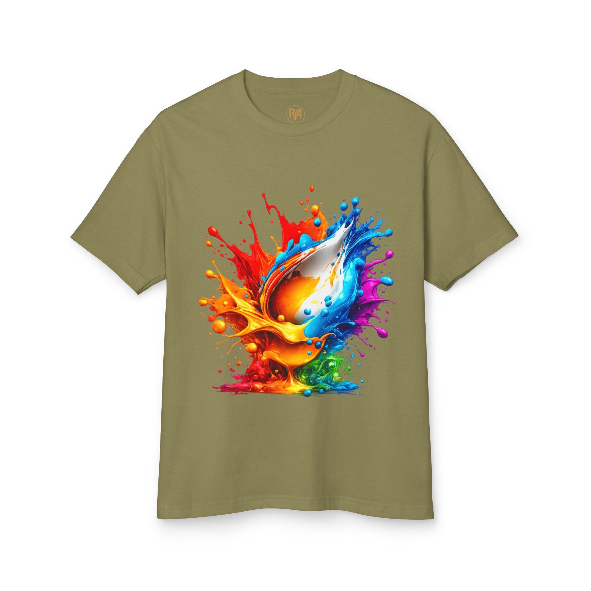 Color Splash Dove T-Shirt — Vibrant Rainbow Paint Splash Tee