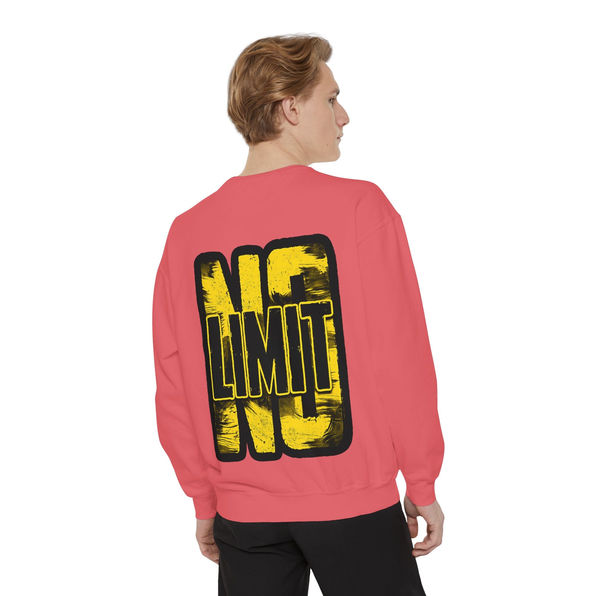 No Limit Sweatshirt — Bold Yellow Graphic Crewneck