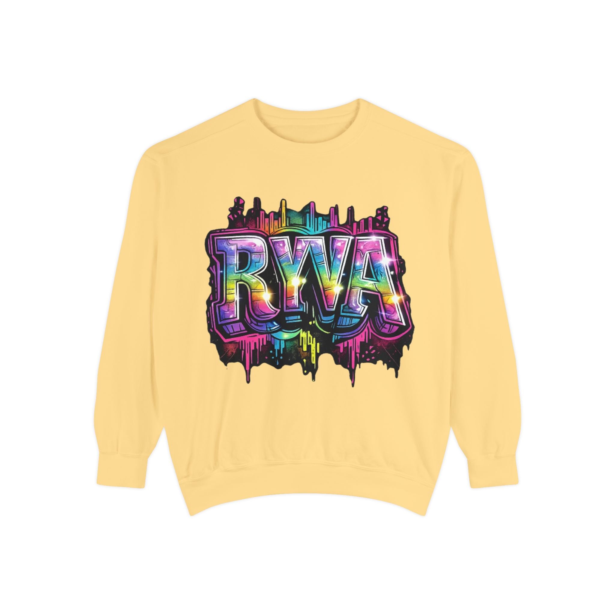 RVA Rainbow Graffiti Sweatshirt — Vibrant Richmond City Pullover