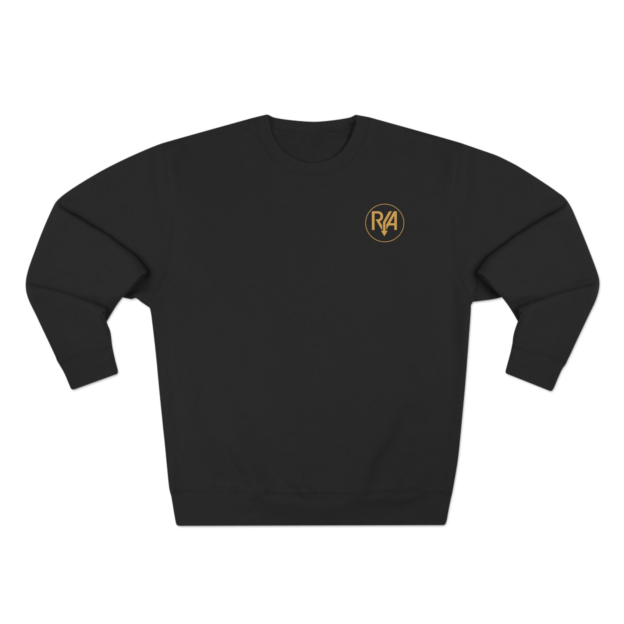 Minimal Logo Crewneck Sweatshirt — Embroidered 'RA' Chest Patch